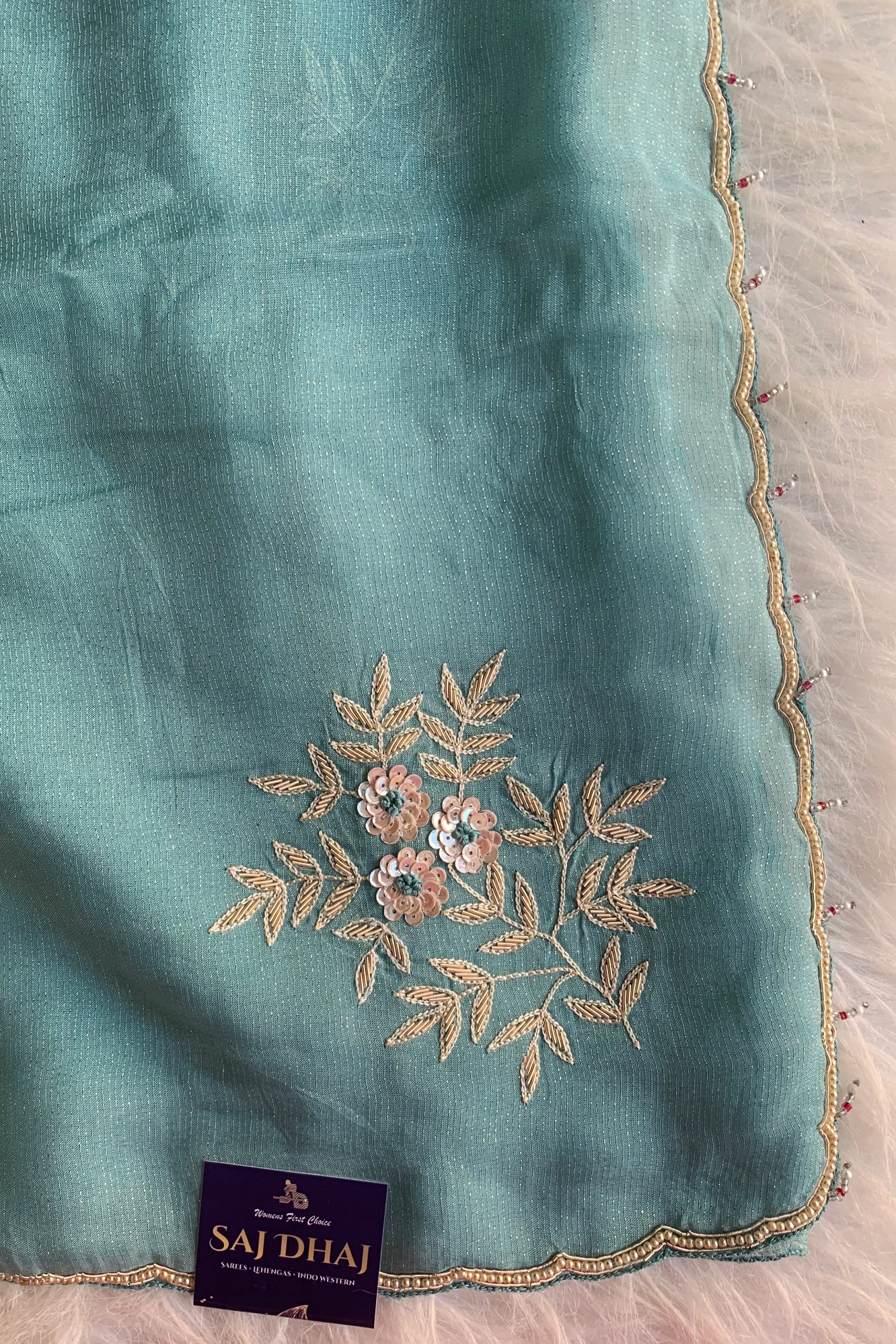 Blue Soft Organza Saree 5848 04