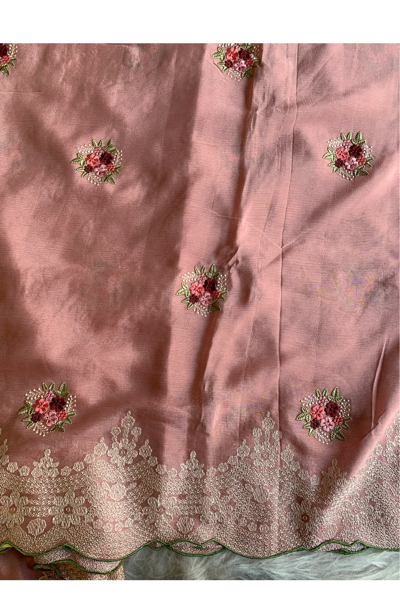 Blush Pink Chinnon Georgette Saree 5655 05