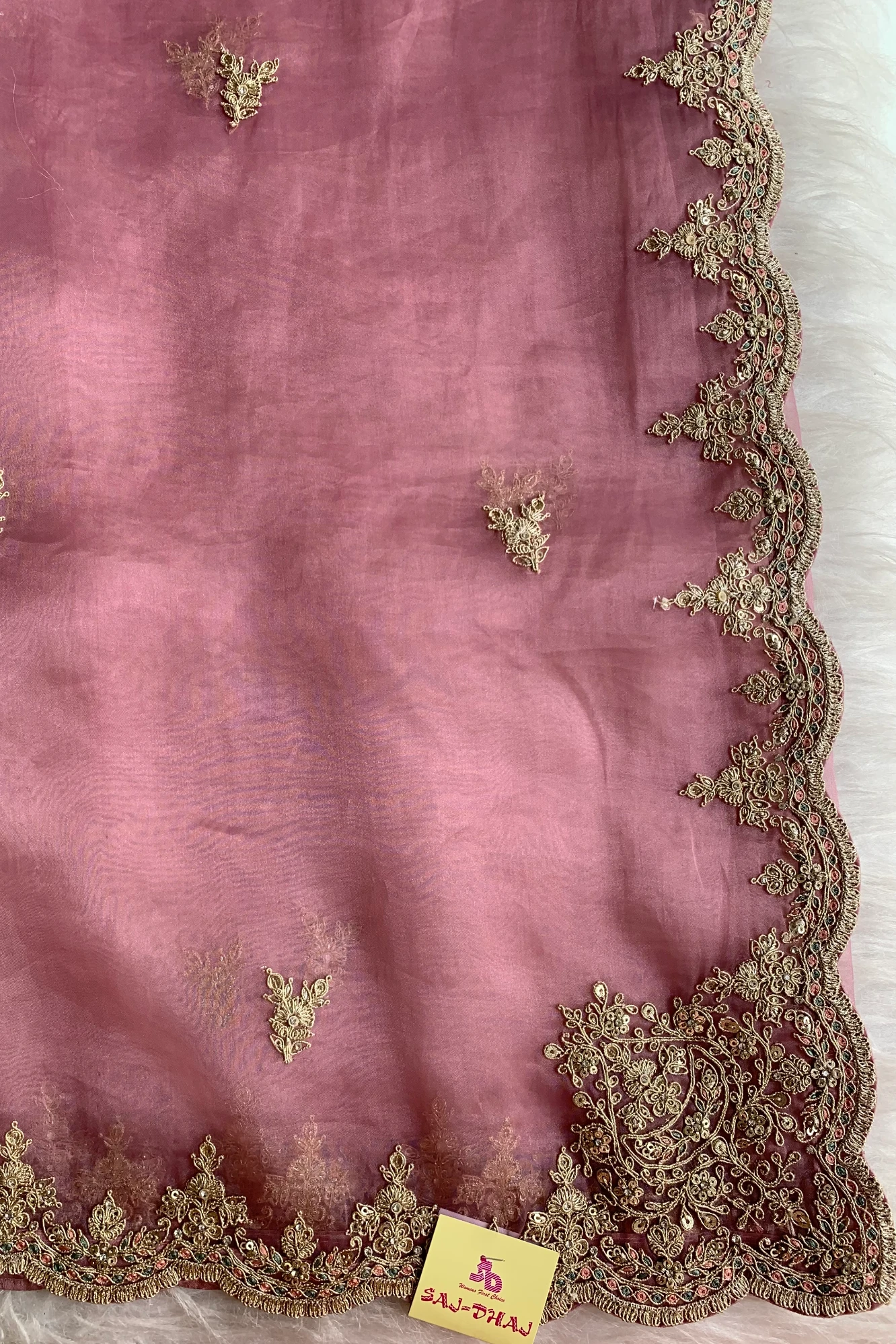 Pink Organza Saree 5777 13
