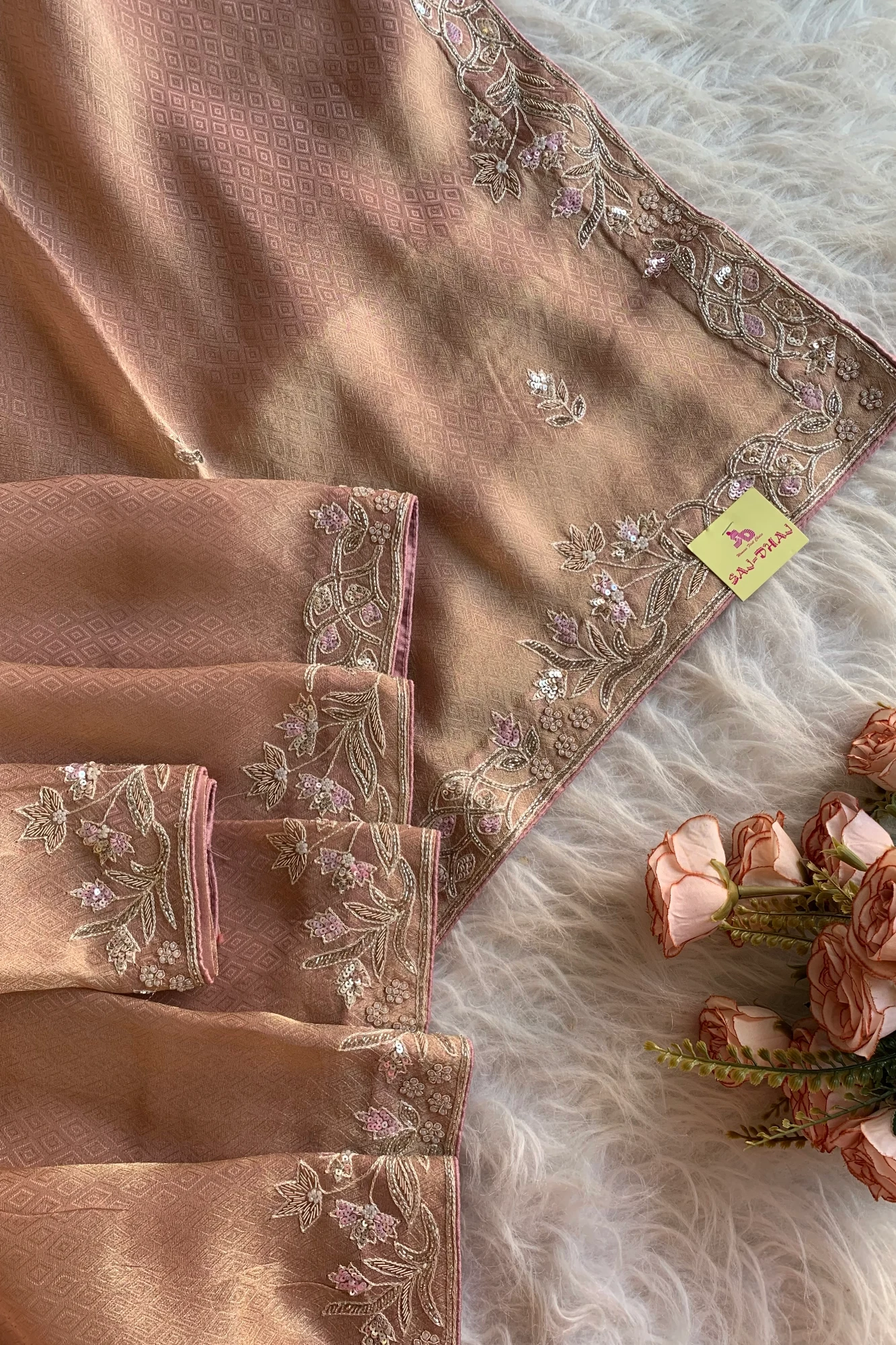 Rust Orange Tissue Saree 5361 12