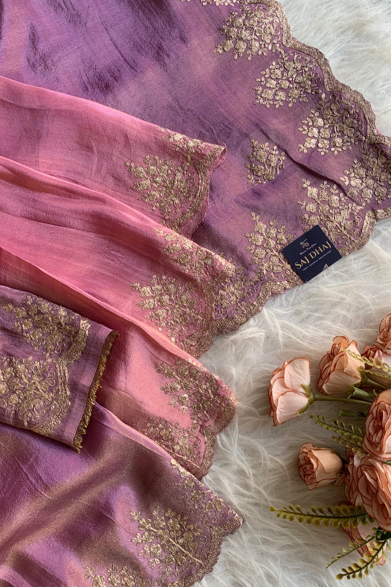 Lilac Ombre Pittan Tissue Saree 5798 01