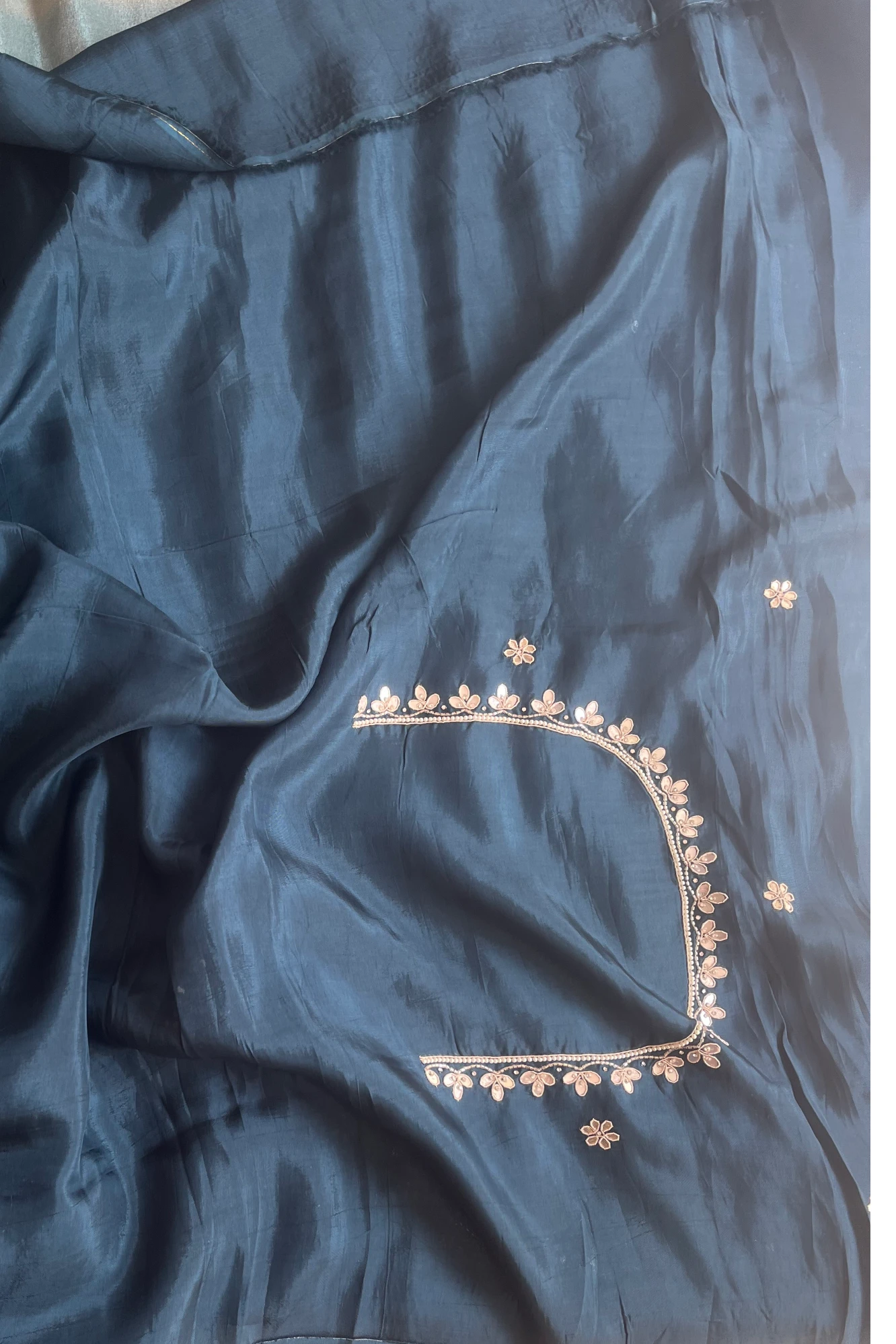 Sea Green Tissue Silk Saree with Embroidered Border 5518 08