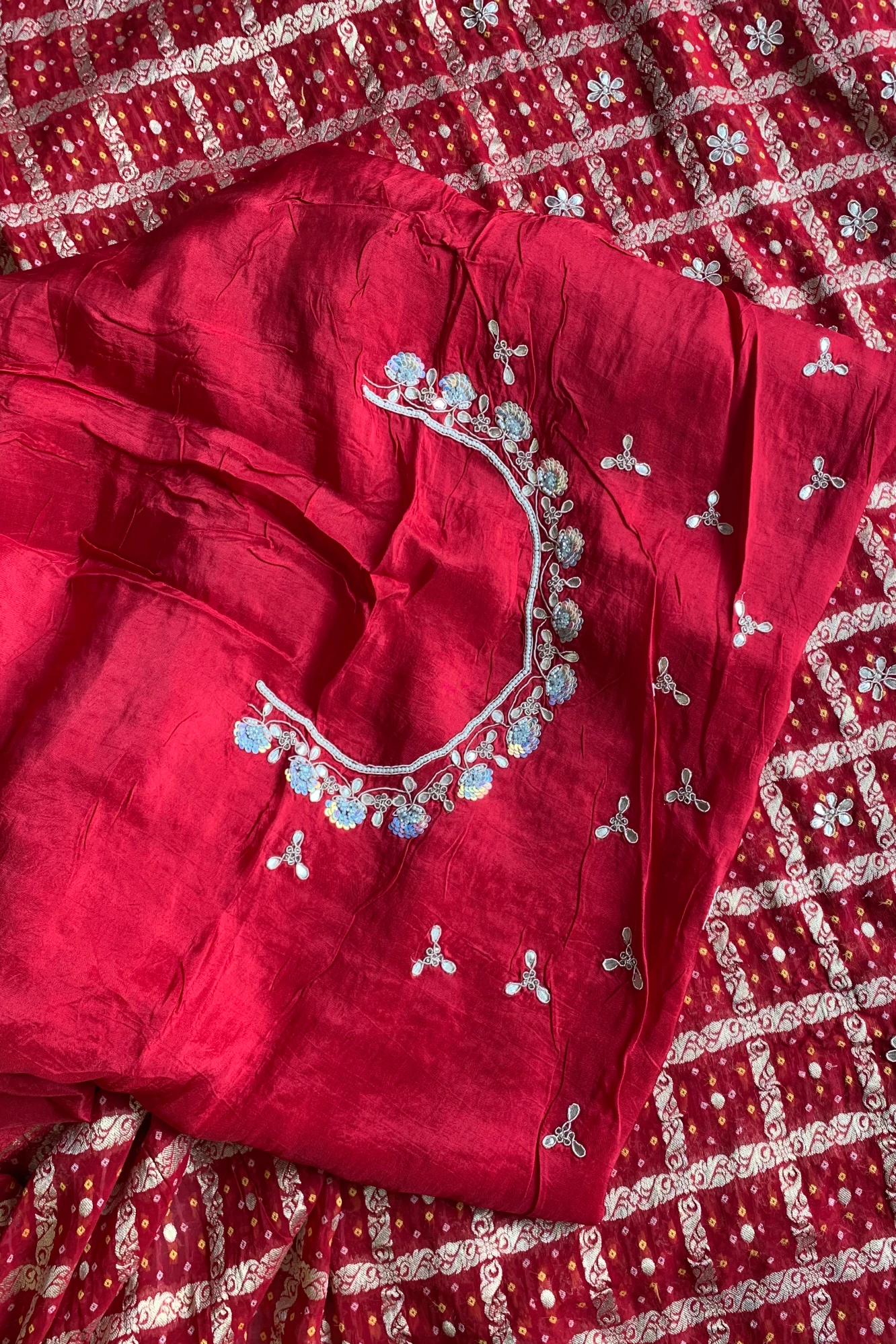 Red Gharchola Gota Patti Saree 5700 16