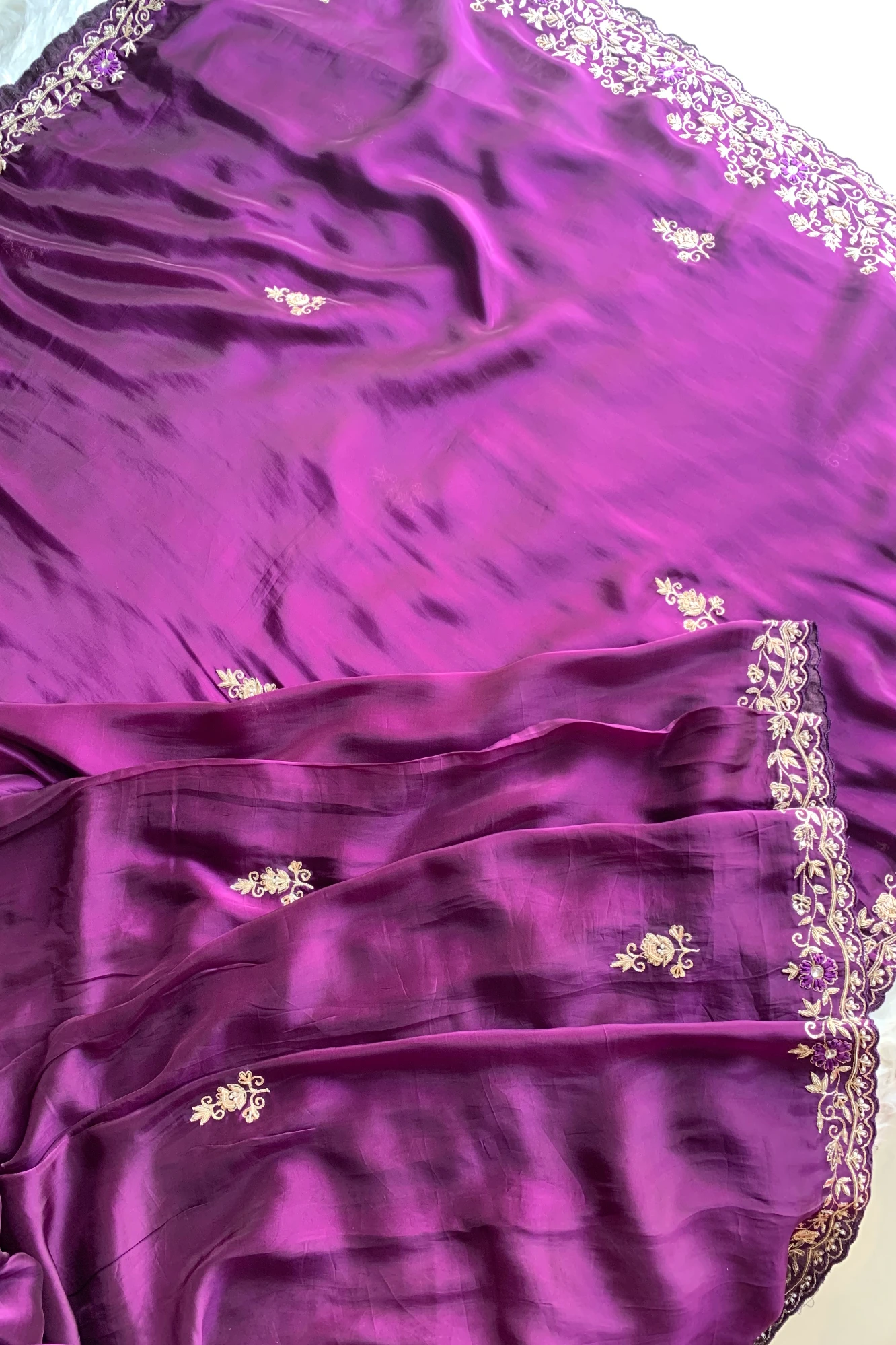 Purple Aari Habutai Silk Saree 5765 08