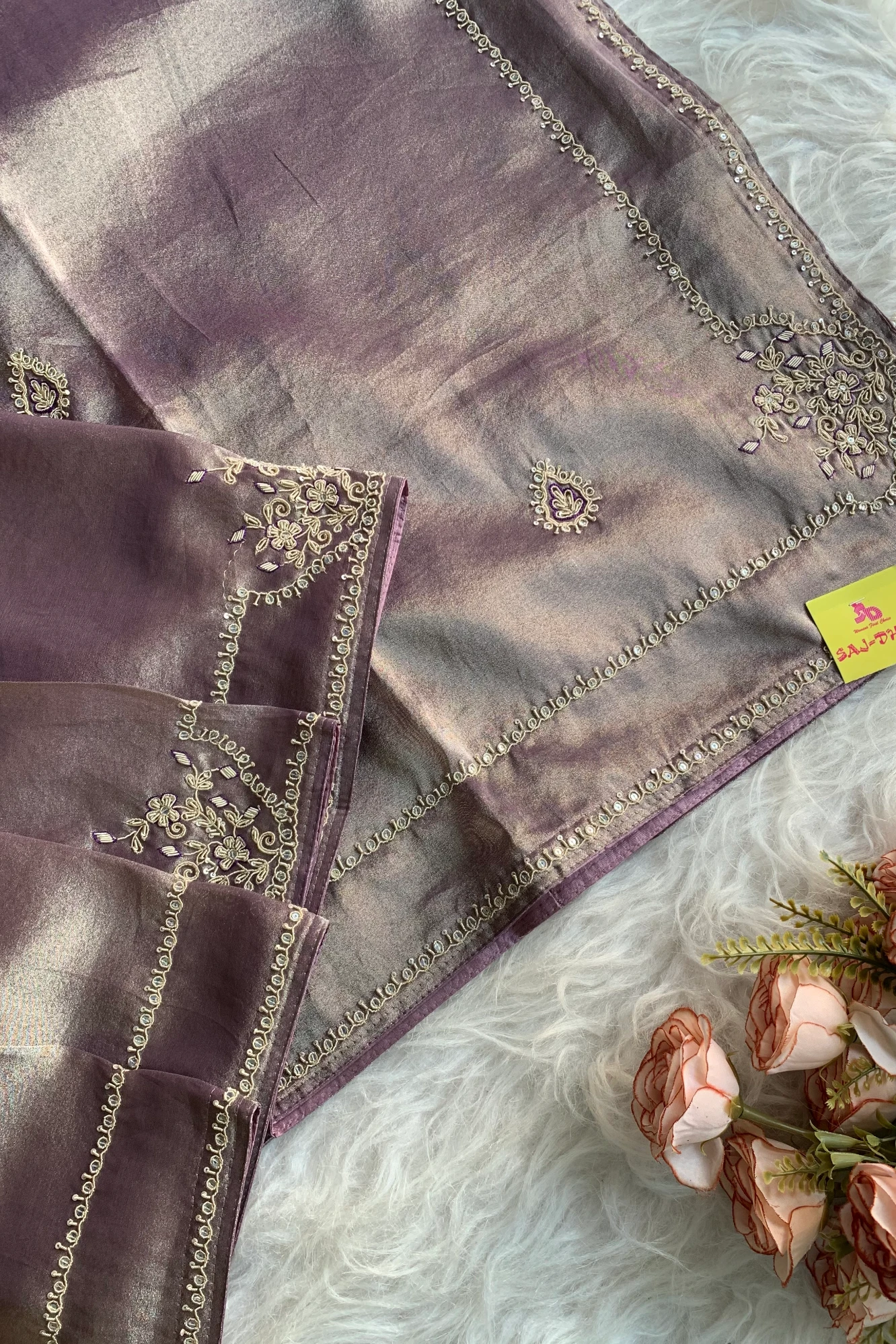 Purple Tissue Saree 5735 03