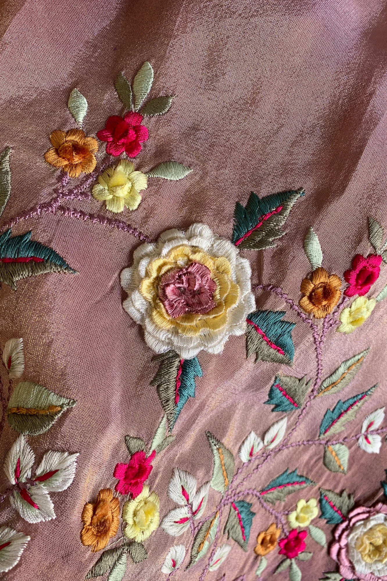 Shaded Floral Thread Embroidered Tissue Saree 5755 13