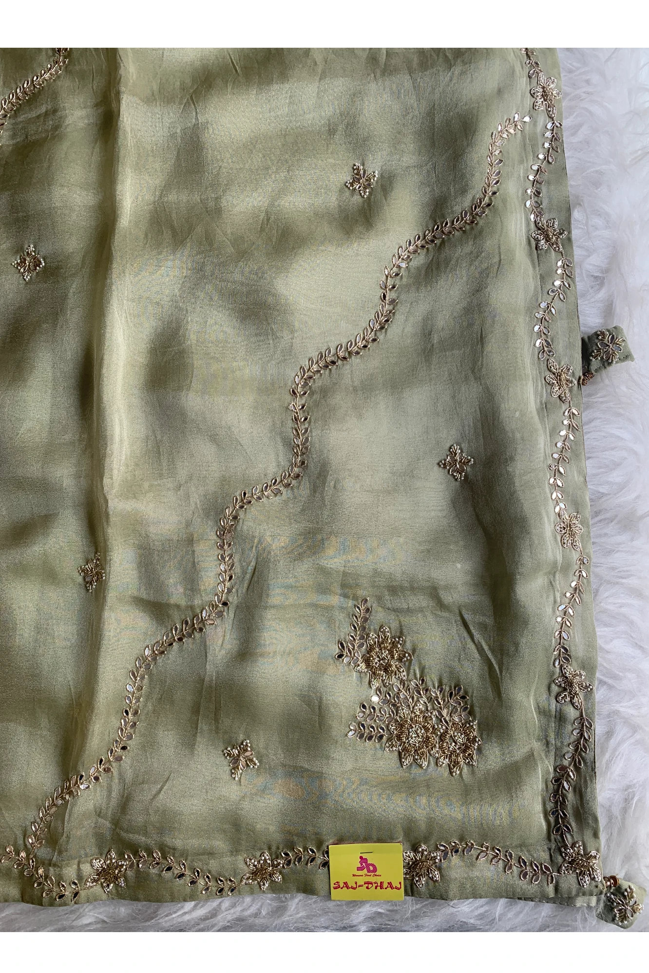 Mint Green Tissue Saree 5735 02