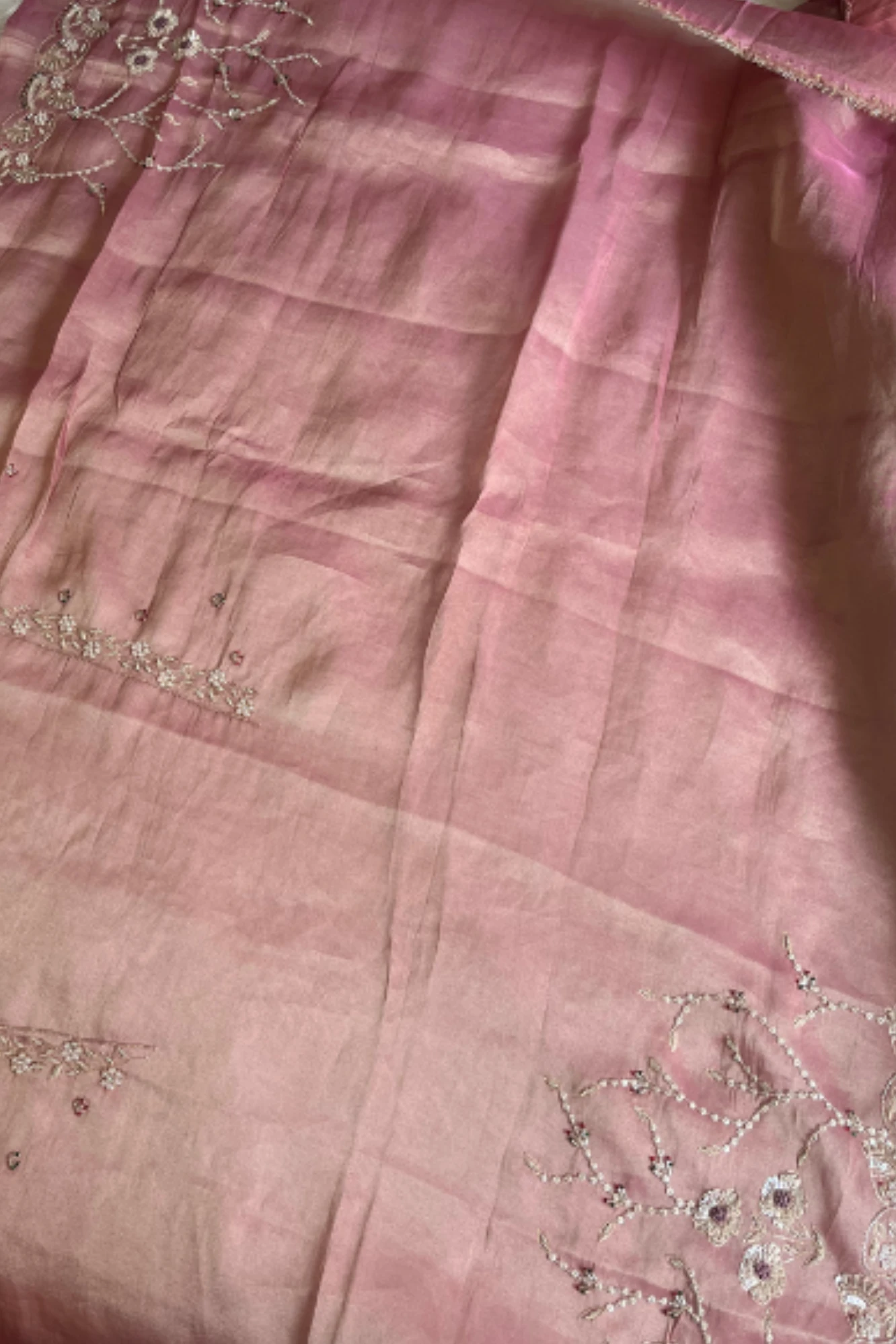 Onion Pink Zardosi Jaal Saree 5640 02