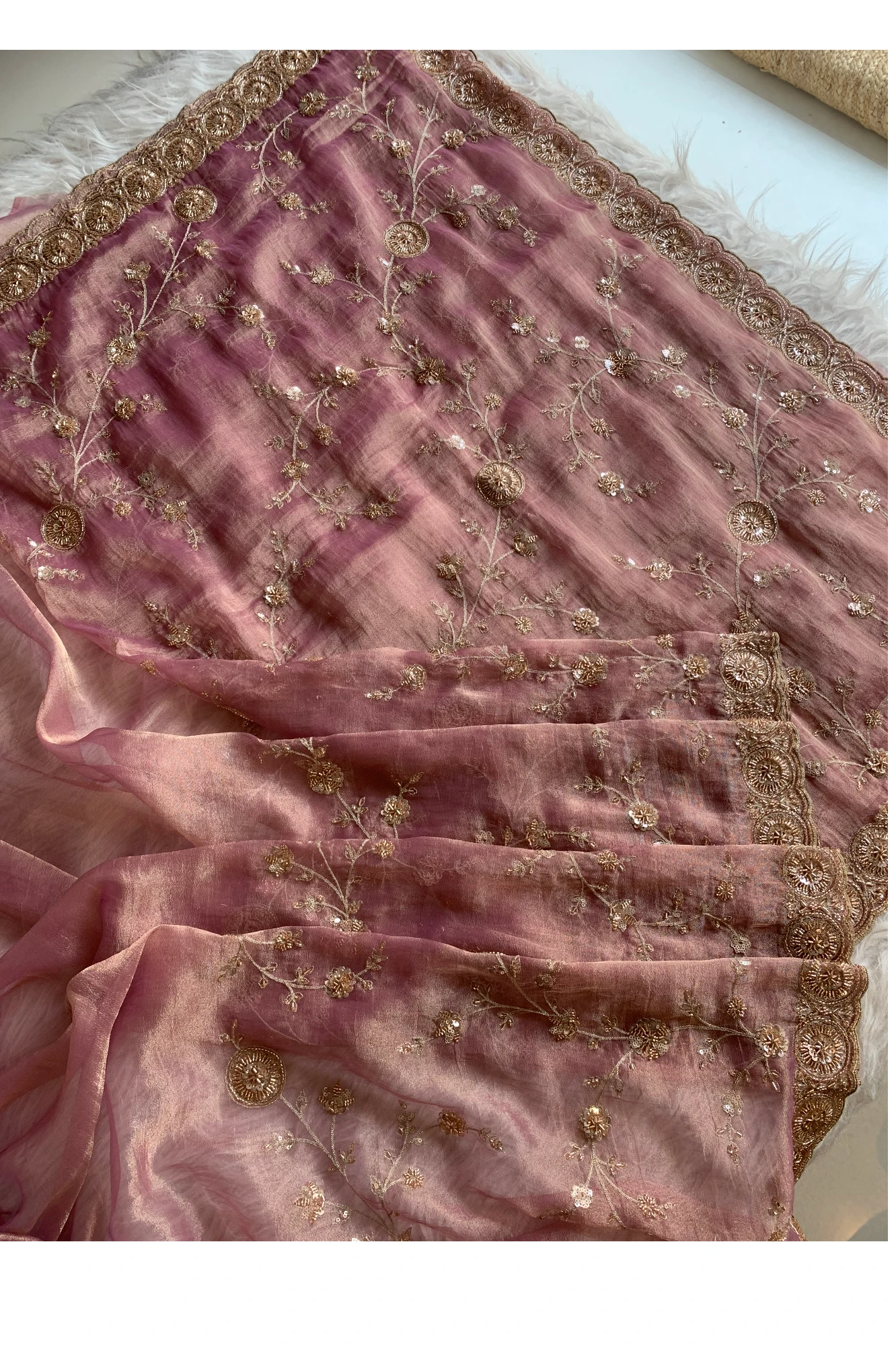 Onion Pink Tissue Saree 5744 01