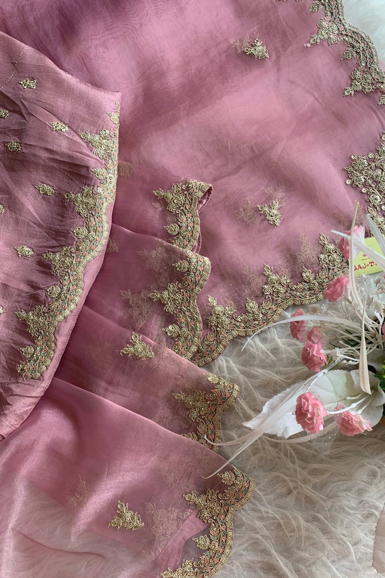 Pink Organza Saree 5777 13