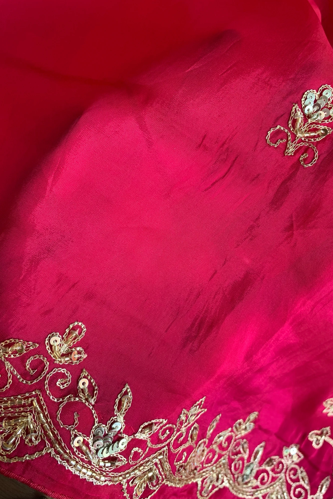 Rani Pink Habutai Silk Saree 5750 03