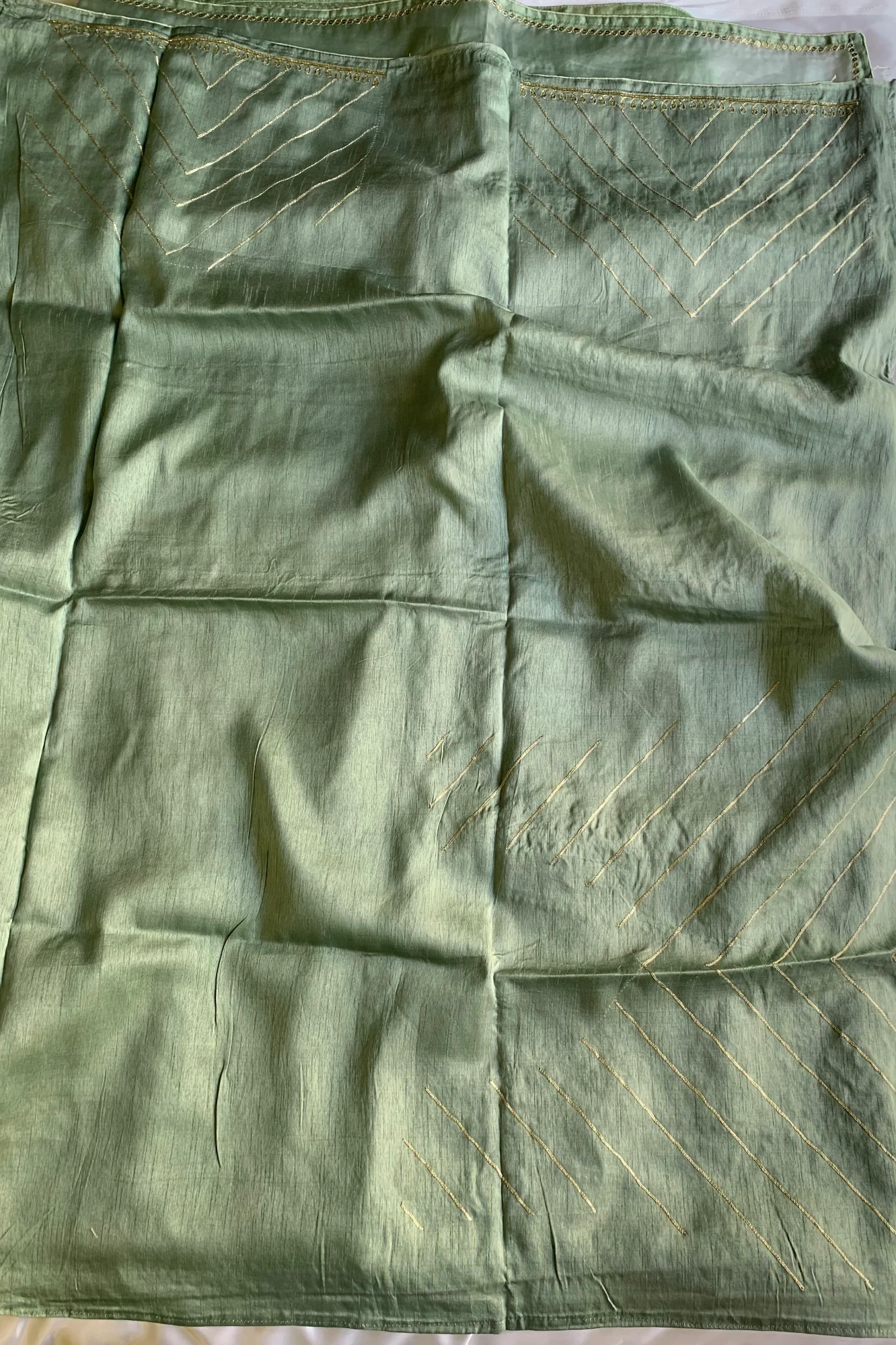 Pista Green Aari Organza Saree 5853 07