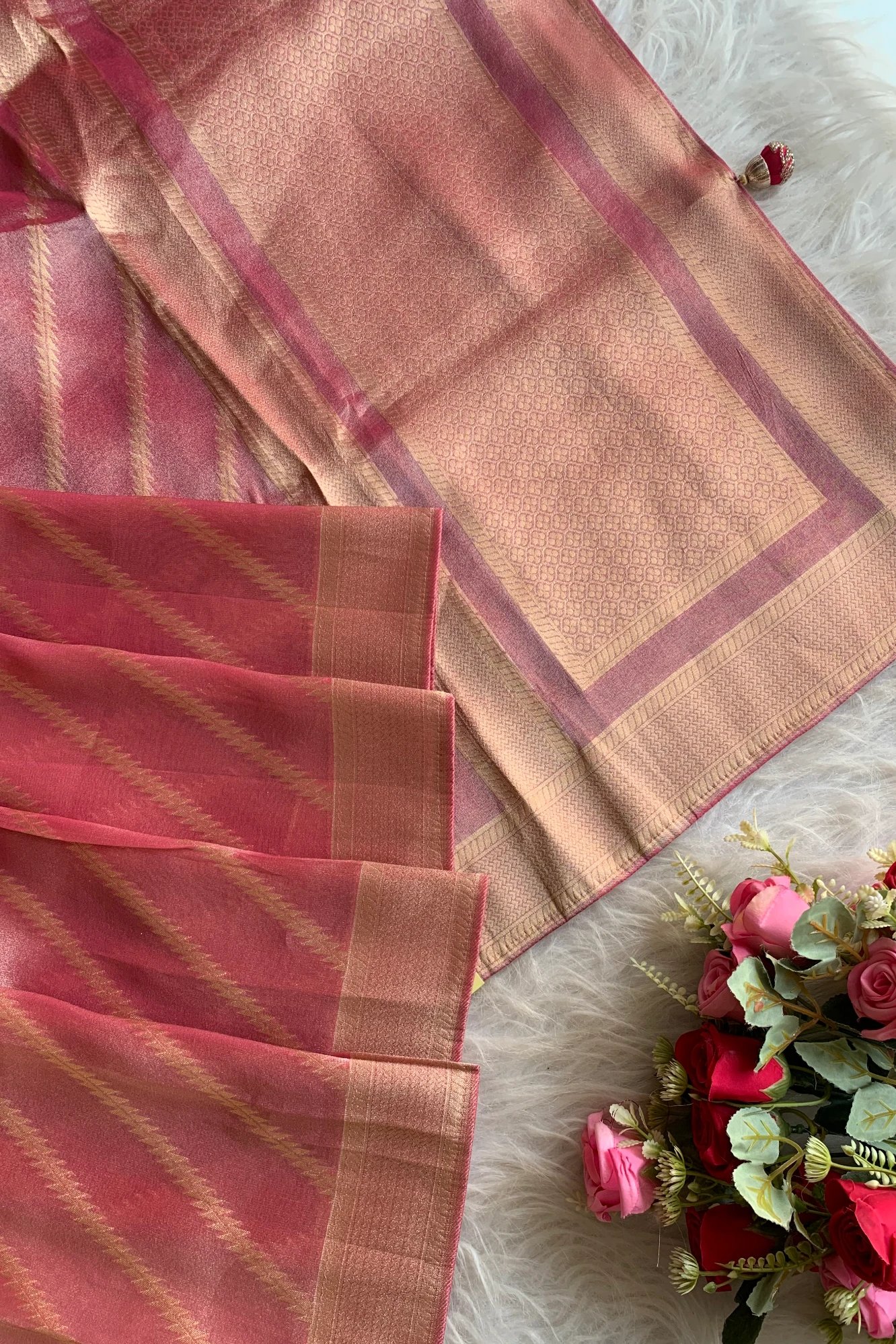 Pink Banarasi Designer Saree 5763 06