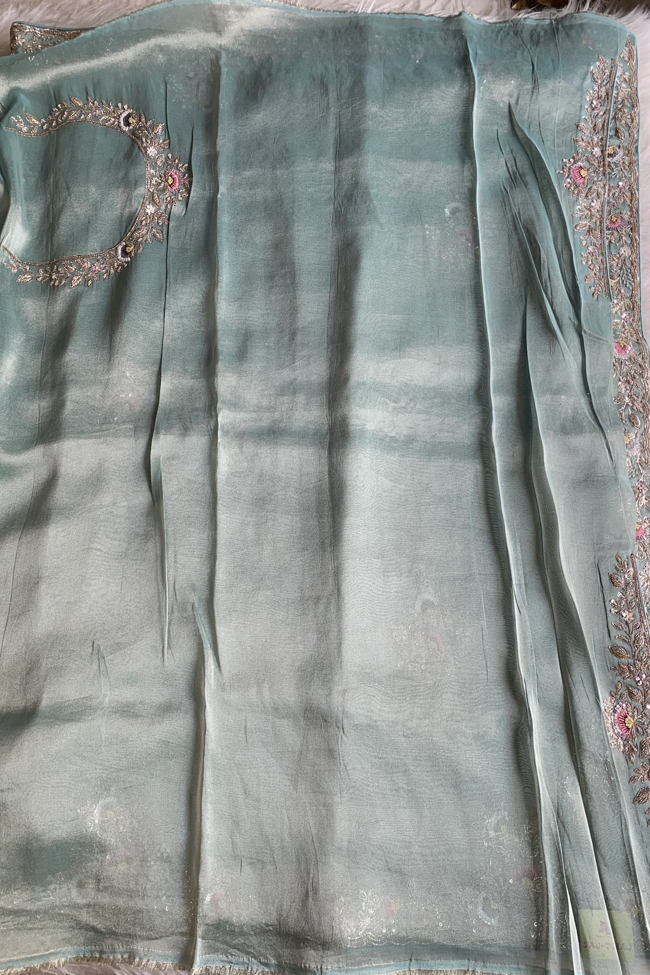 Mint Green Tissue Saree 5360 10