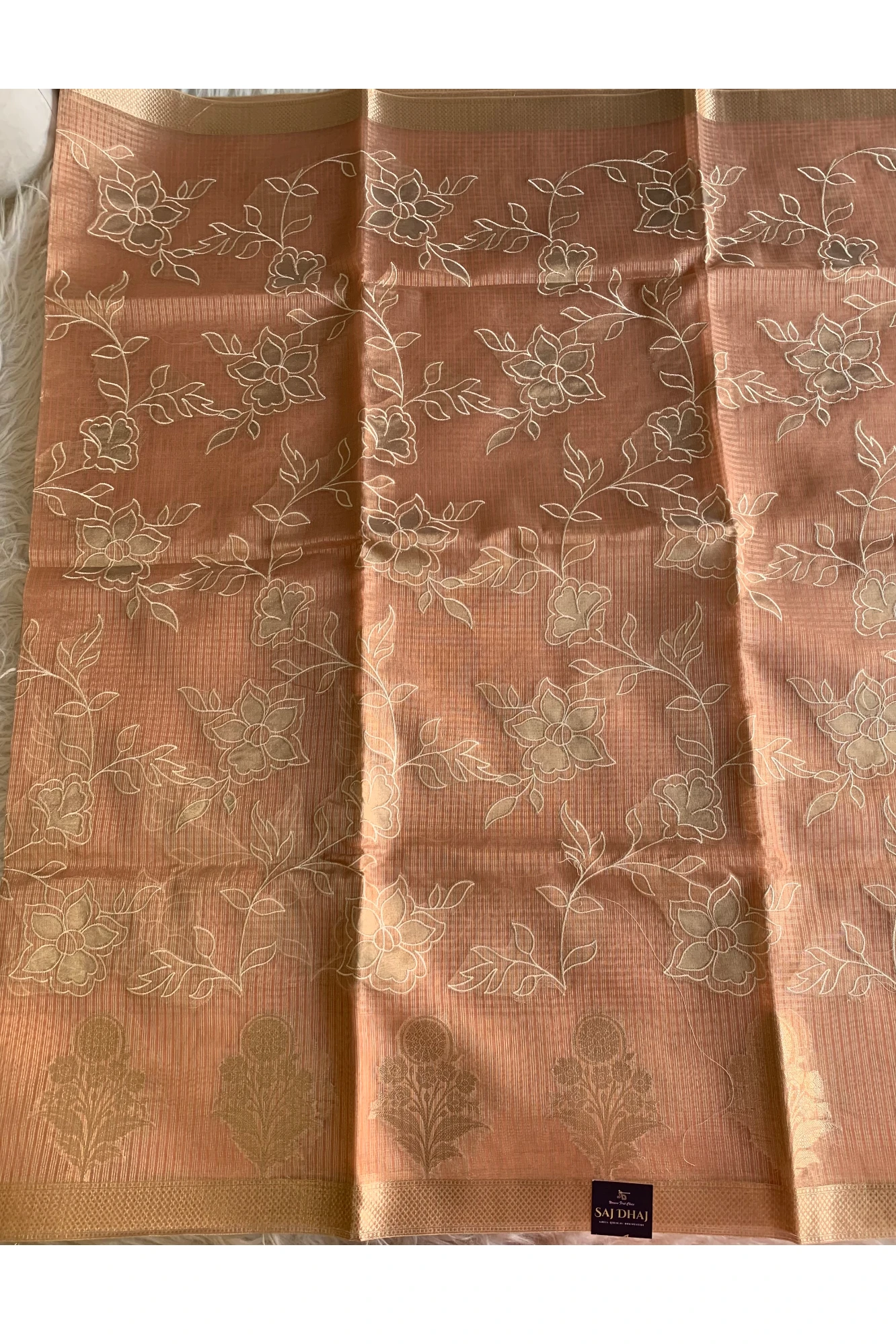 Peach Kota Banarasi Saree 5814 03