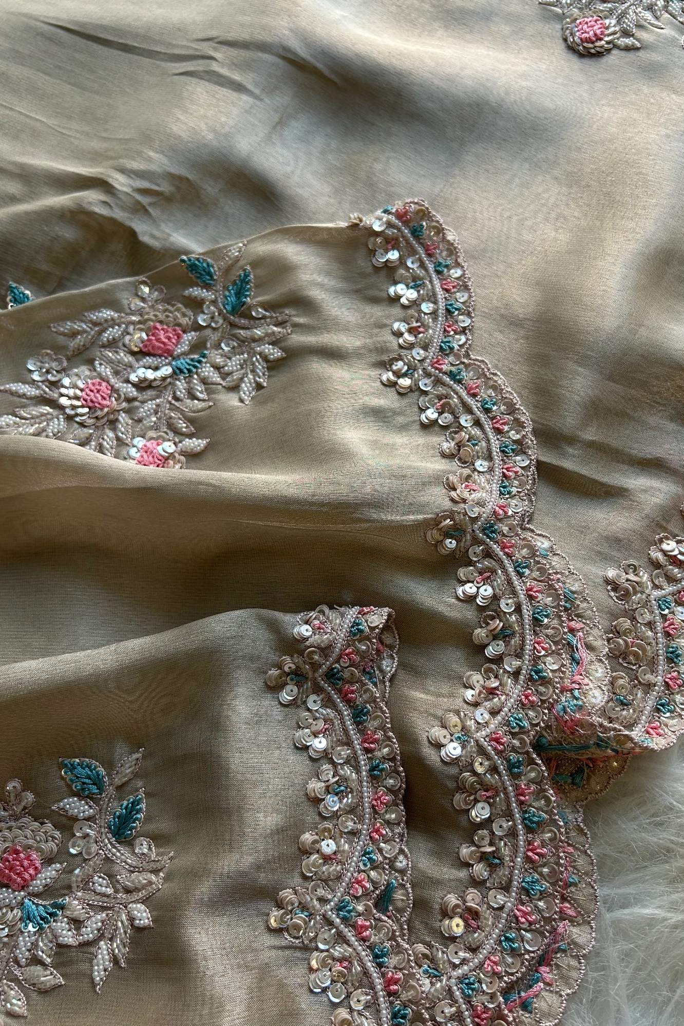 Beige Pure Tissue Saree 5847 05