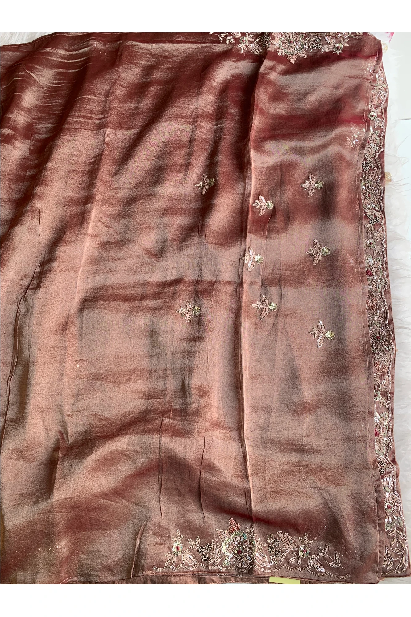 Copper Brown Tissue Saree 5703 05