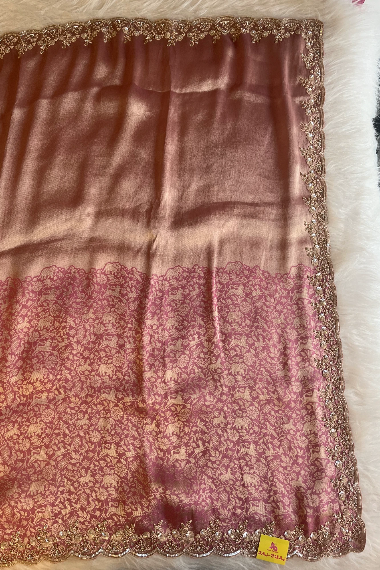 Kanchipuram Silk Saree with Motif Weaving & Zardosi Border 5766 12