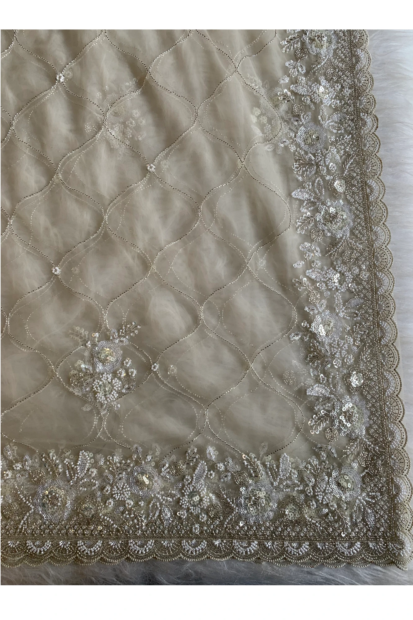Off White Net Saree 5814 02