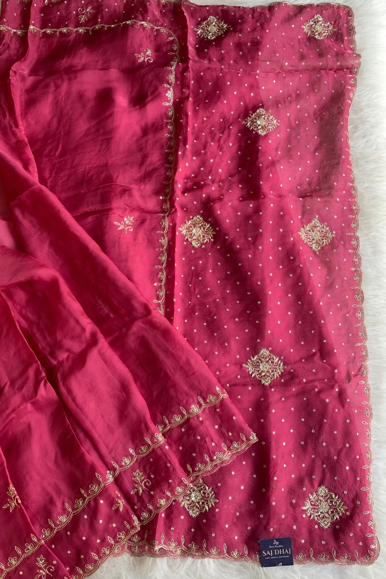 Onion Pink Embellished Lilly Silk Saree 5848 02