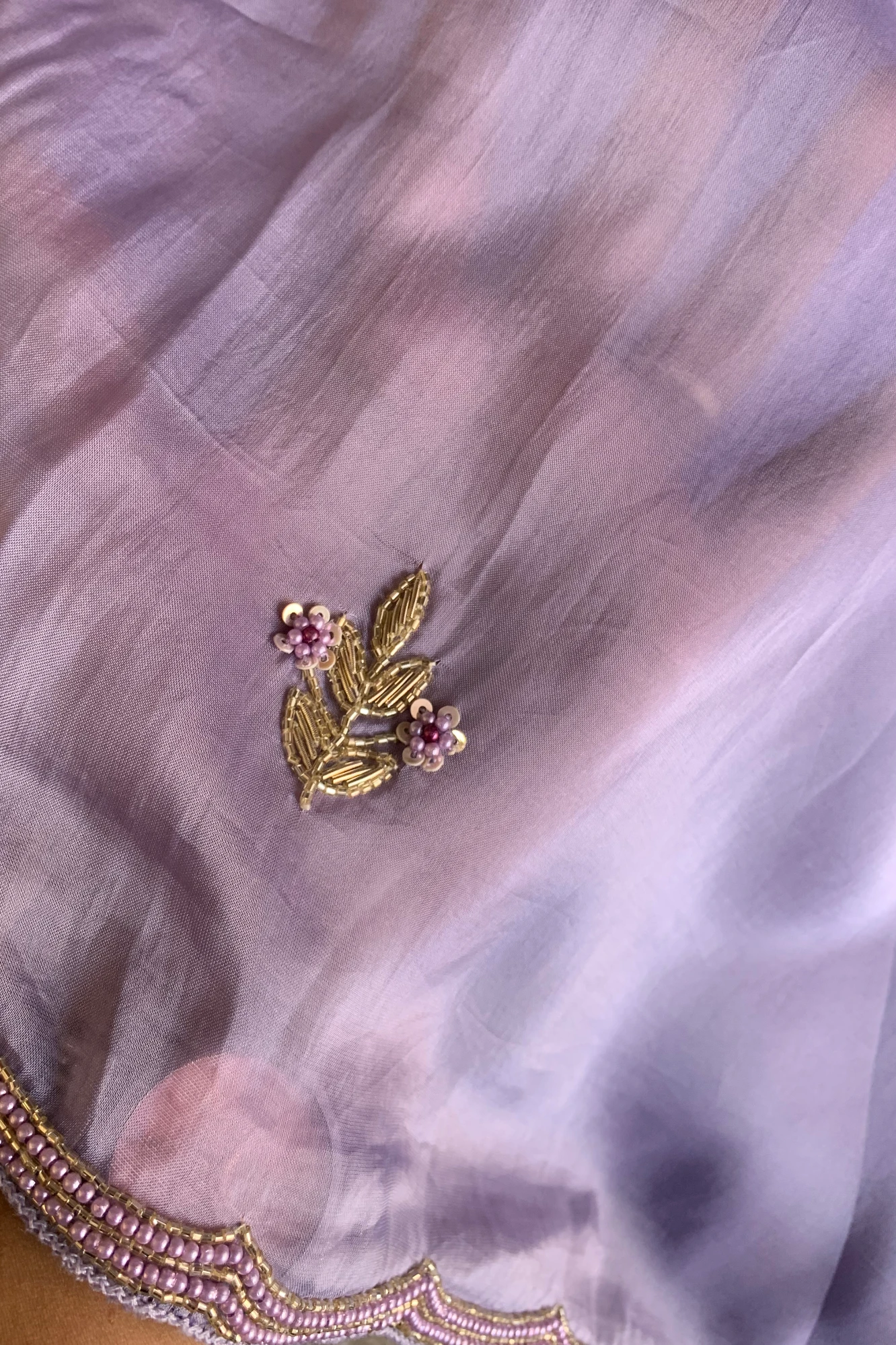 Lavender Embellished Habutai Silk Saree 4999 13