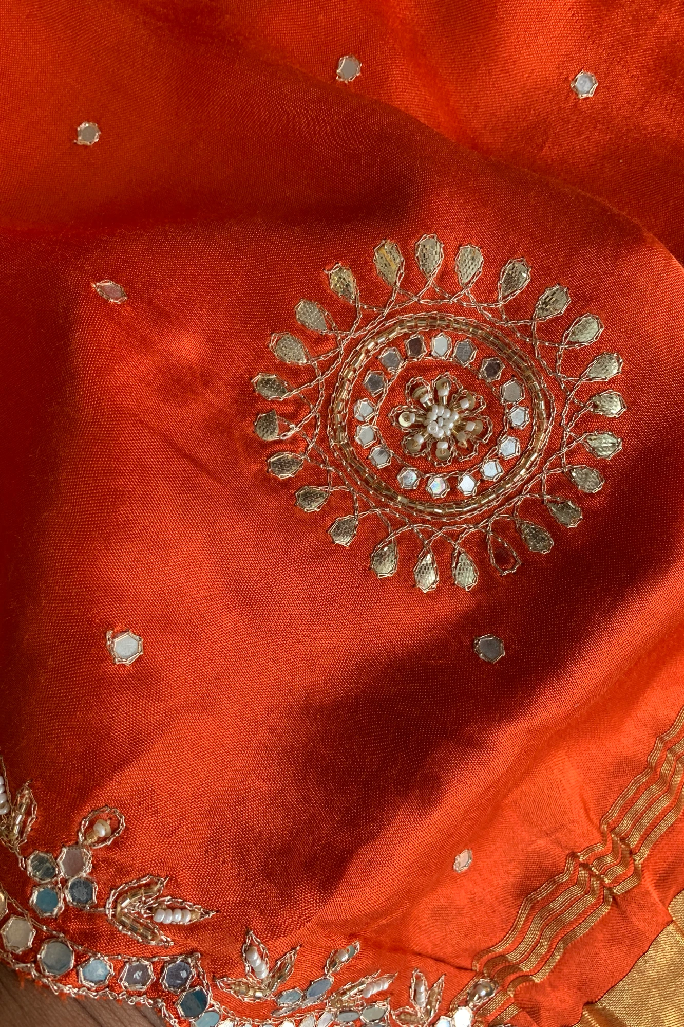 Orange Gajji Silk Saree 5755 10