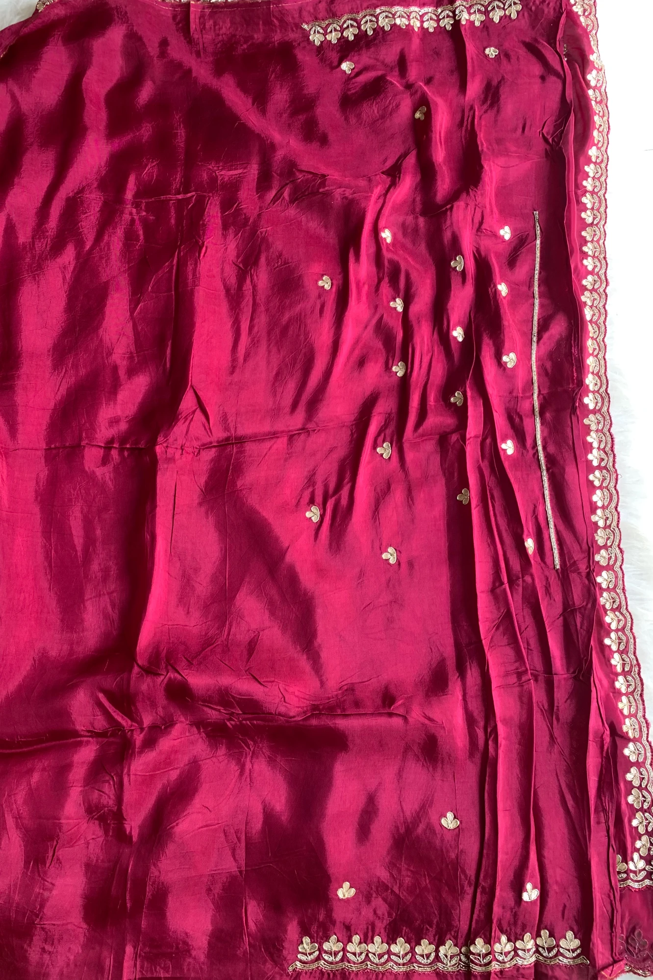 Rani Pink Habutai Silk Saree 5676 15