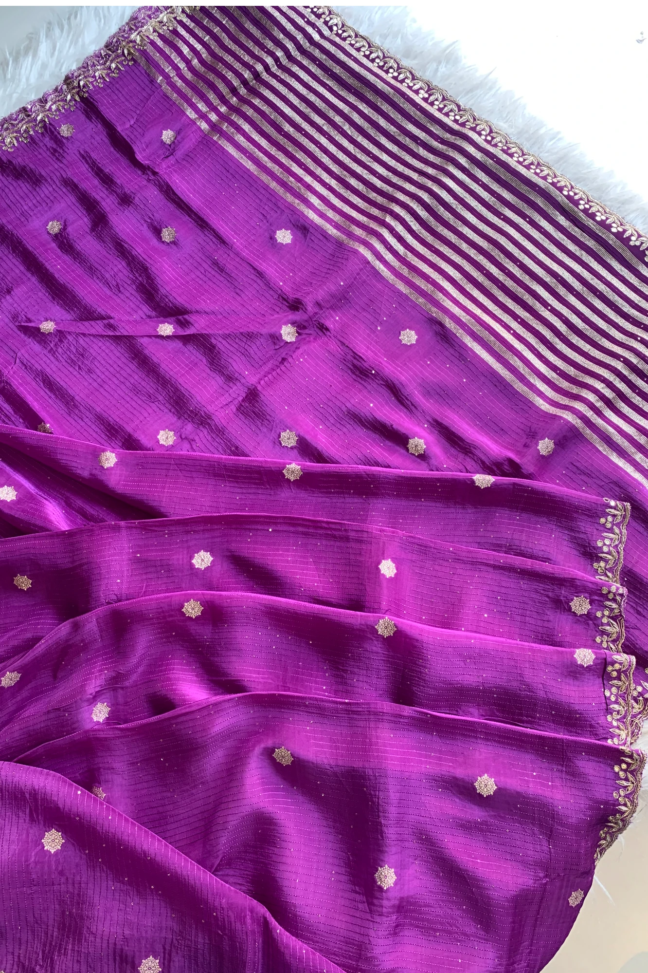 Purple Embellished Russian Silk Saree 5654 02