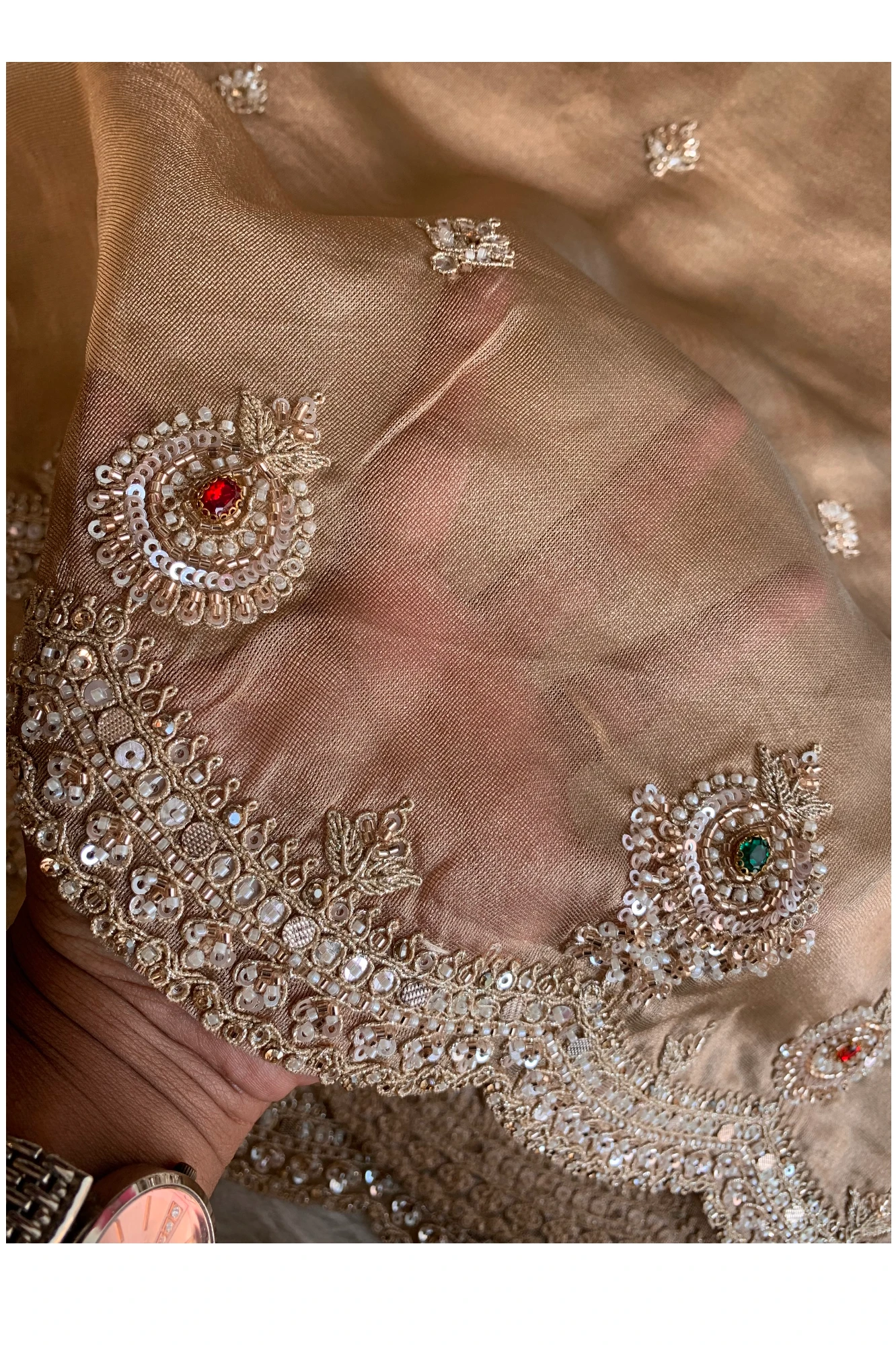 Gold Tissue Organza Saree 5775 03