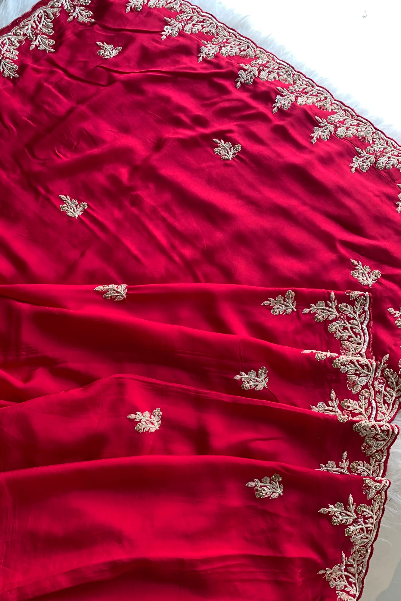 Pink Habutai Silk Saree 5639 04