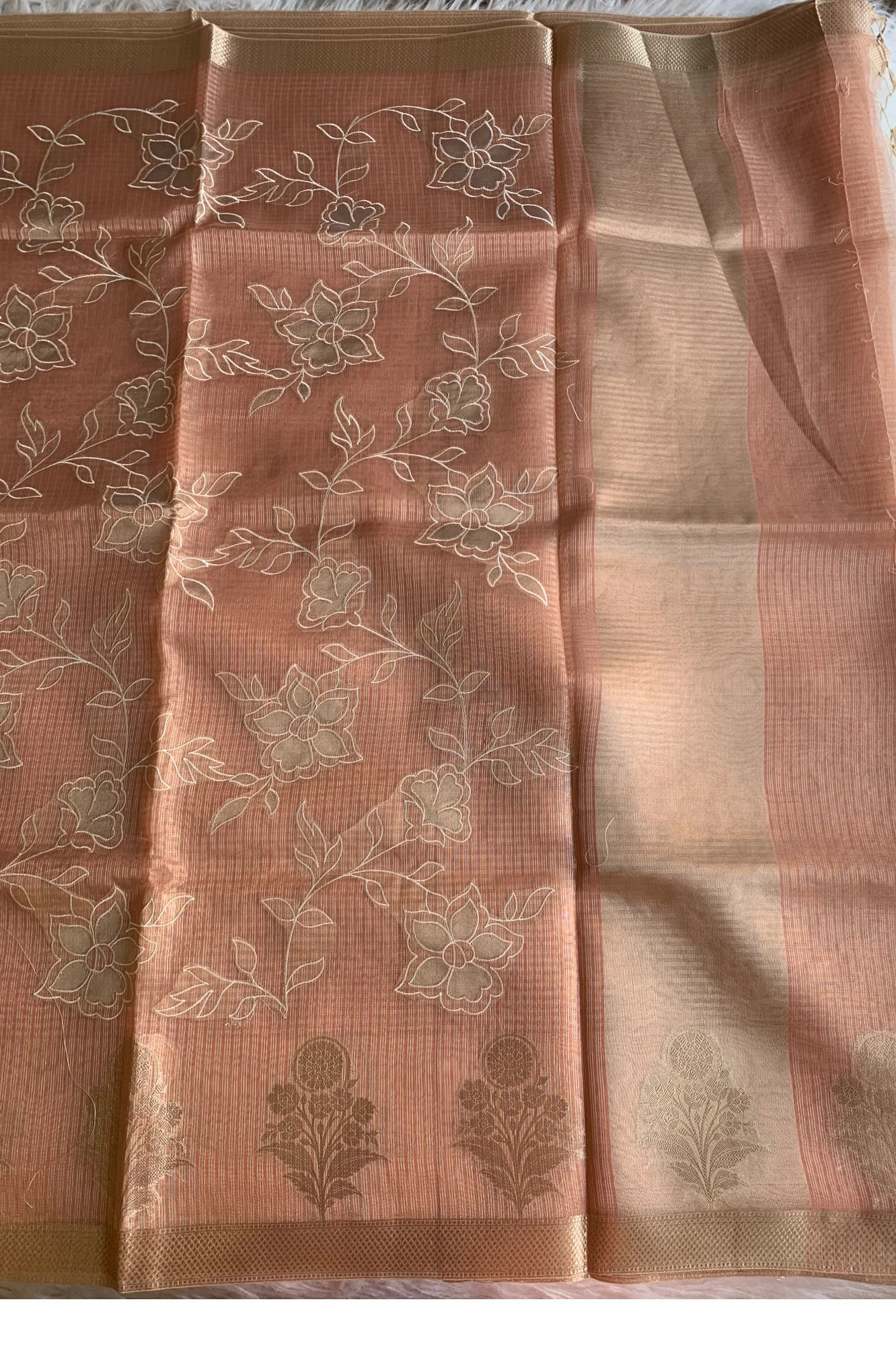Peach Kota Banarasi Saree 5814 03