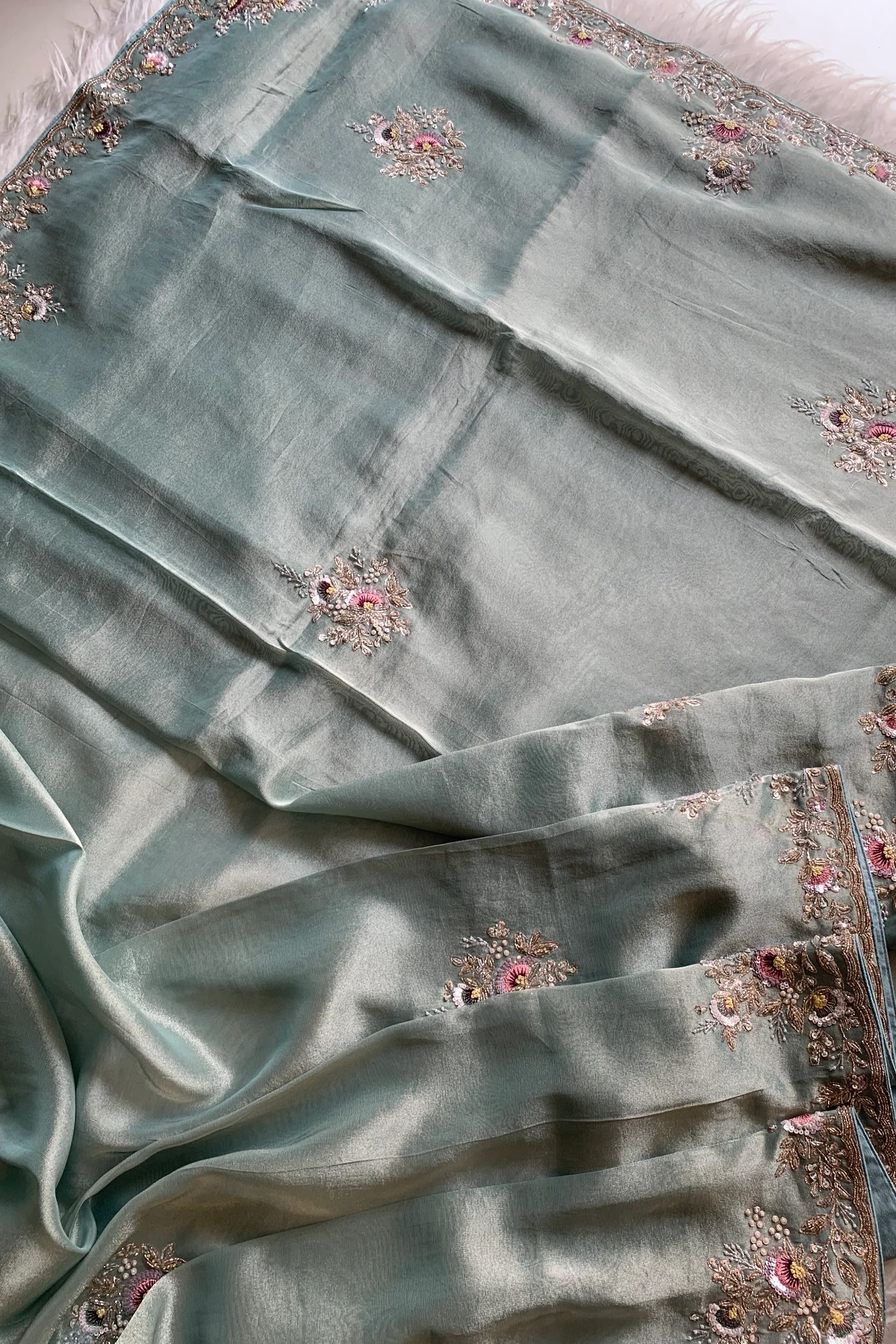 Mint Green Tissue Saree 5360 10