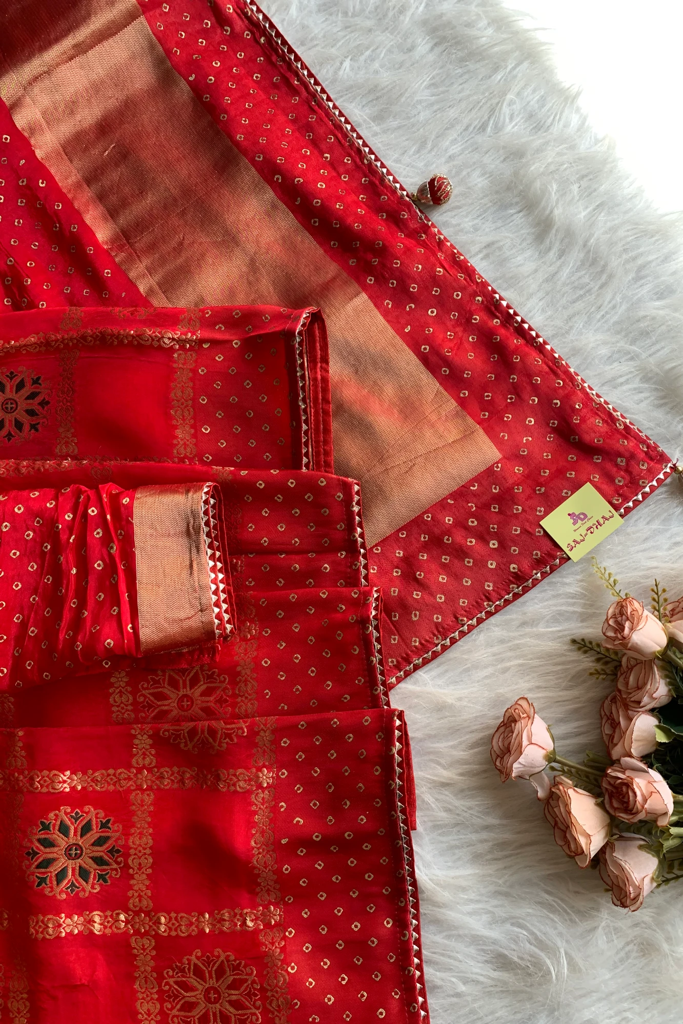 Red Ghati Banarasi Saree 5763 10