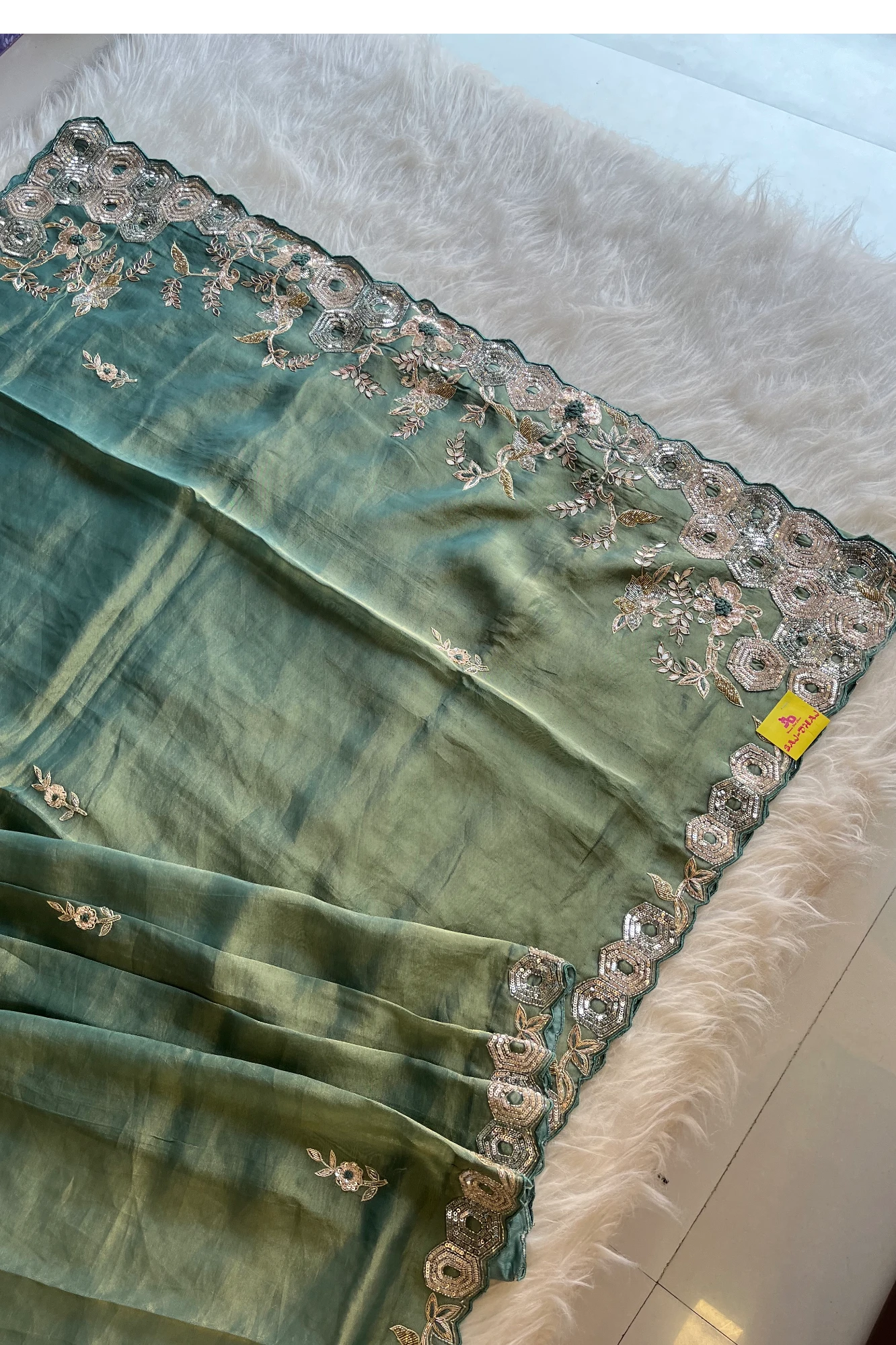 Blue Tissue Designer Saree 5760 01