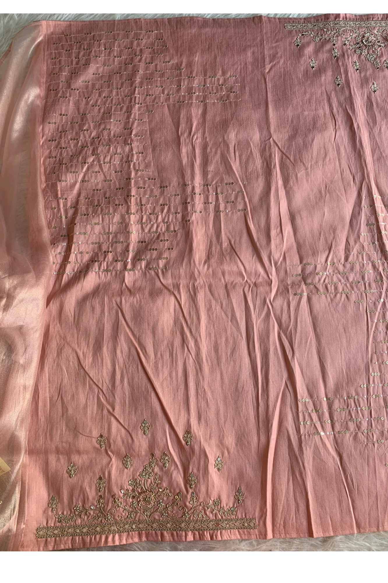 Peach Reyana Organza Saree 5777 04