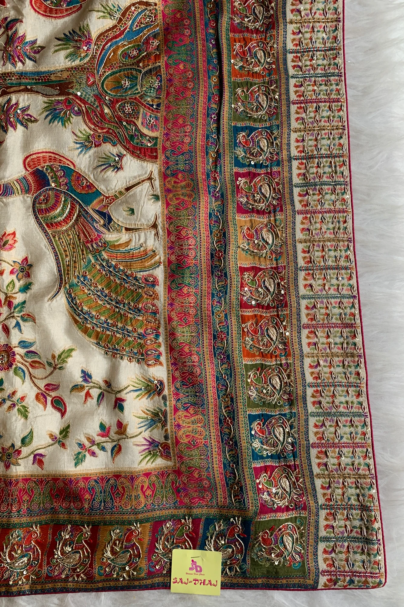 Multicolor Peacock Motif Silk Saree 5518 09