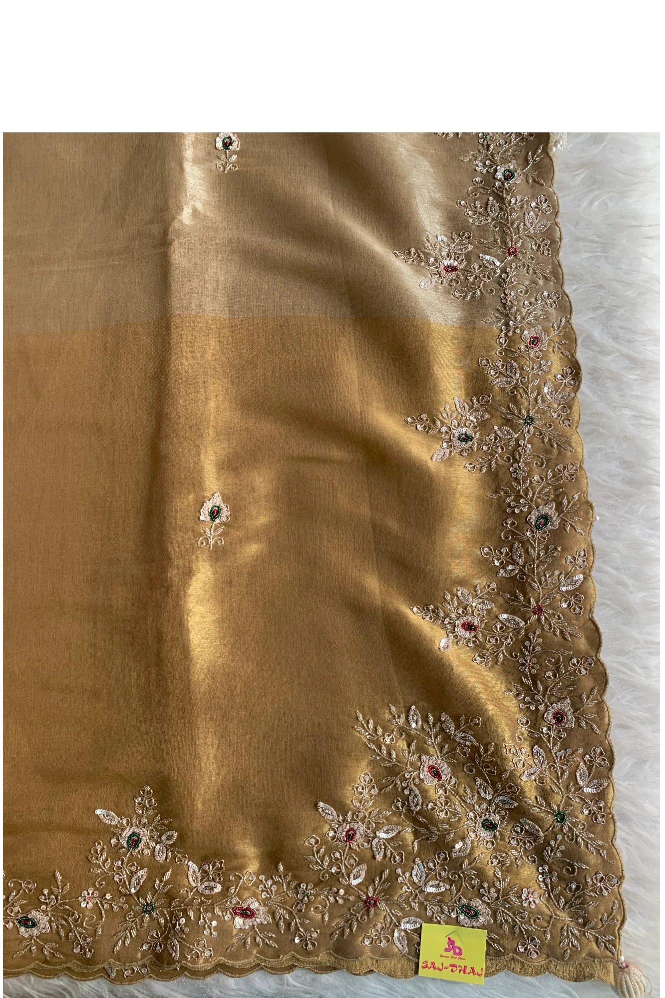 Gold Kanchipuram Silk Saree 5766 02