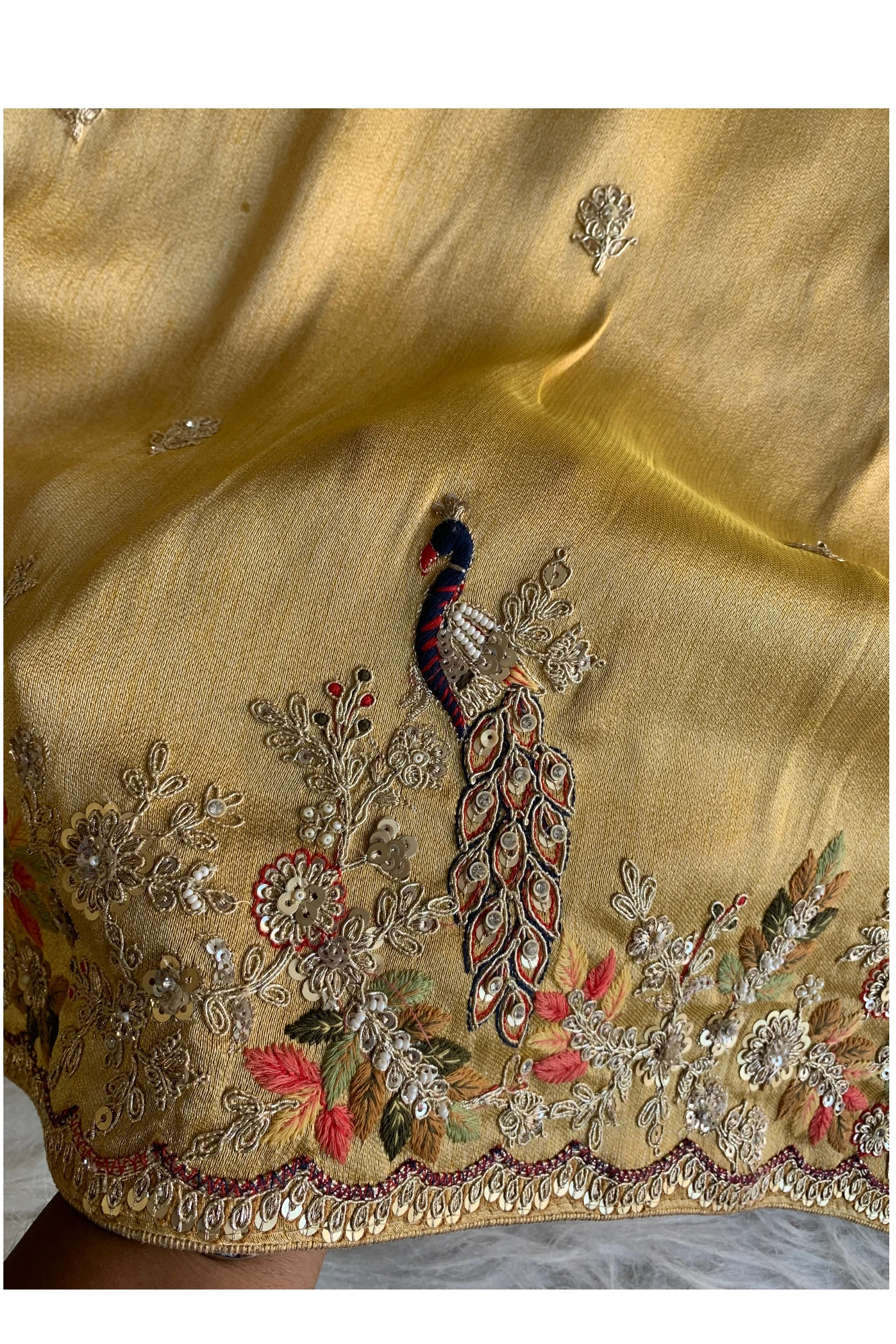 Mustard Yellow Kanchipuram Tissue Saree 5687 18