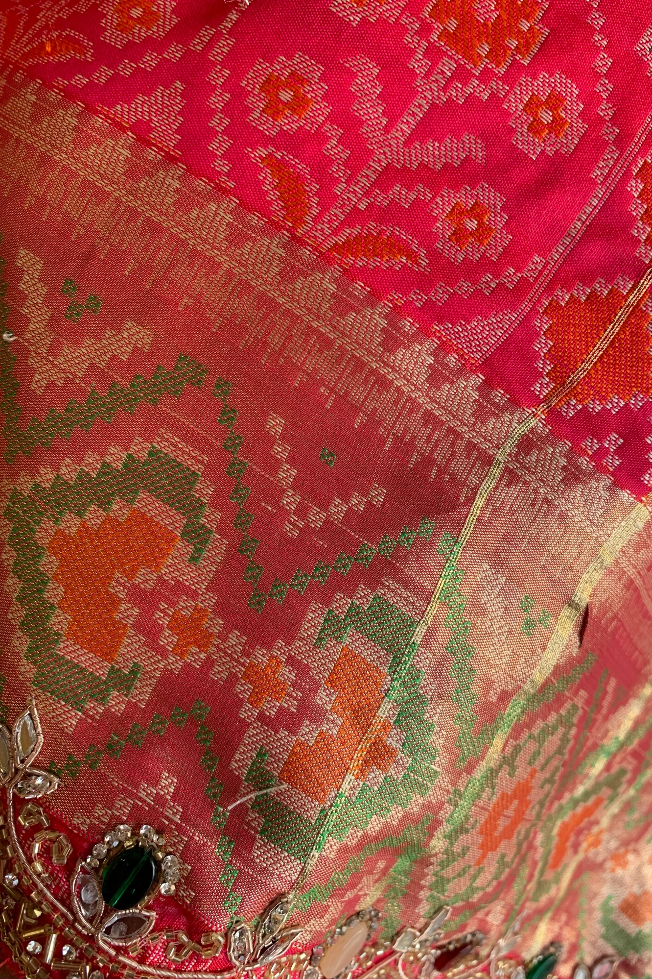 Pink Patola Jewel Work Banarasi Saree 5862 02