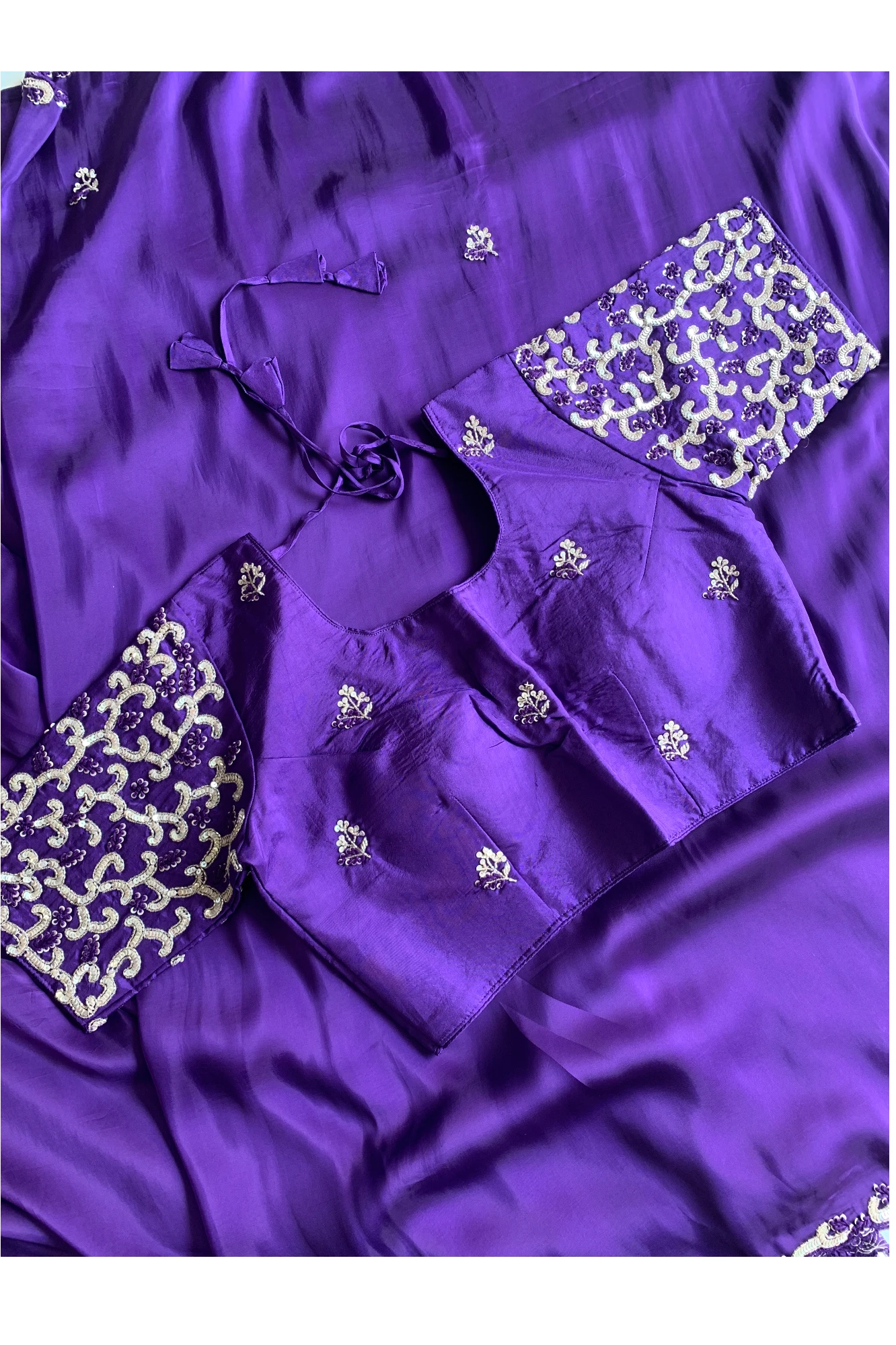 Purple Habutai Silk Saree 5650 08