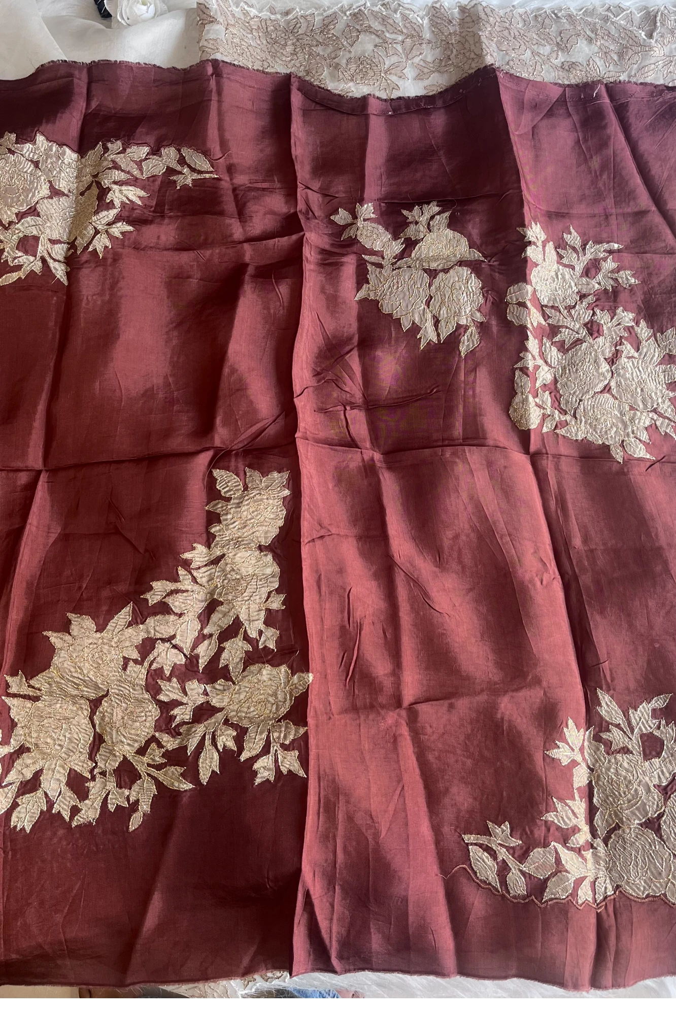 Off White Kora Organza Saree 5766 03