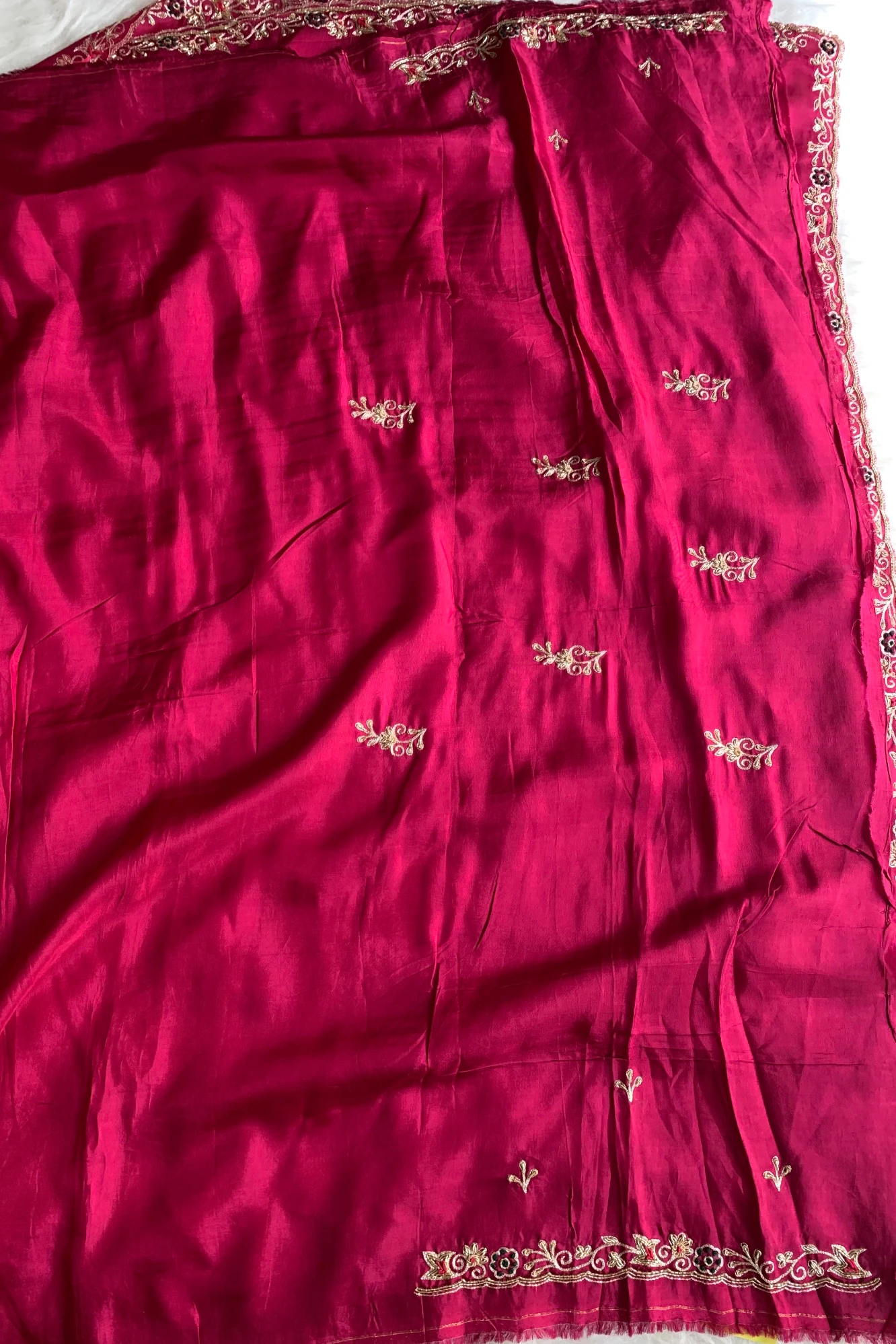 Rani Pink Habutai Silk Saree 5765 10