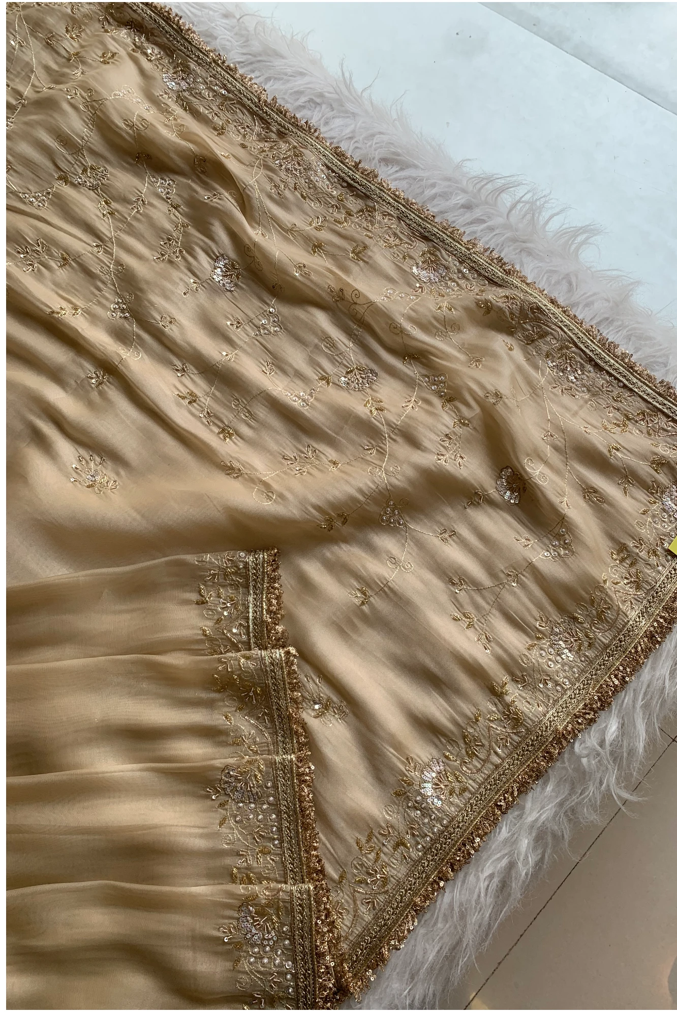 Beige Reyana Organza Saree 5765 07