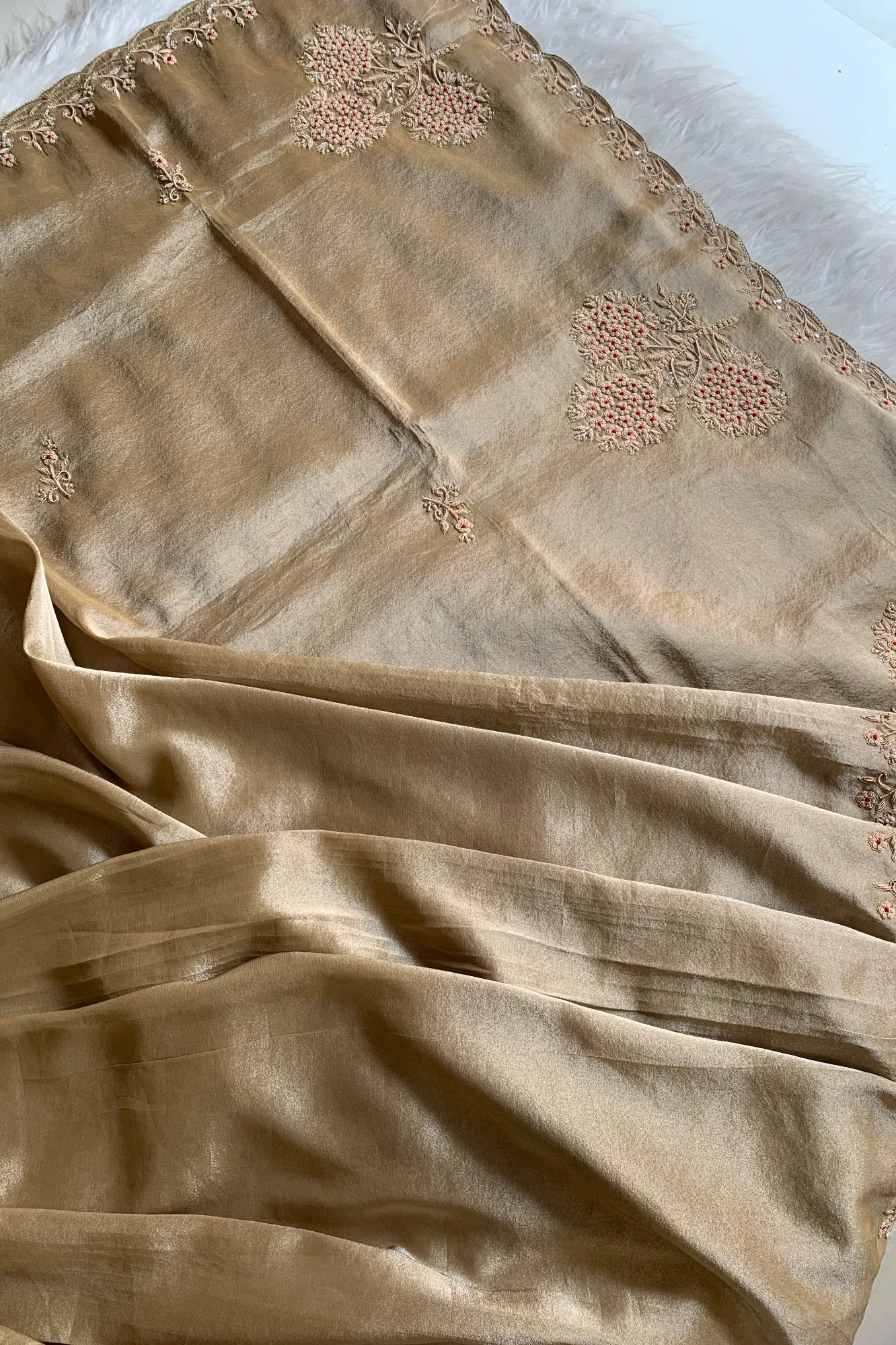 Golden Kanchi Tissue Saree 5640 07