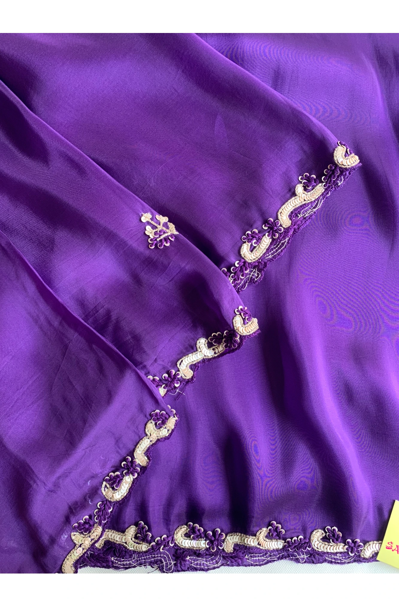 Purple Habutai Silk Saree 5650 08