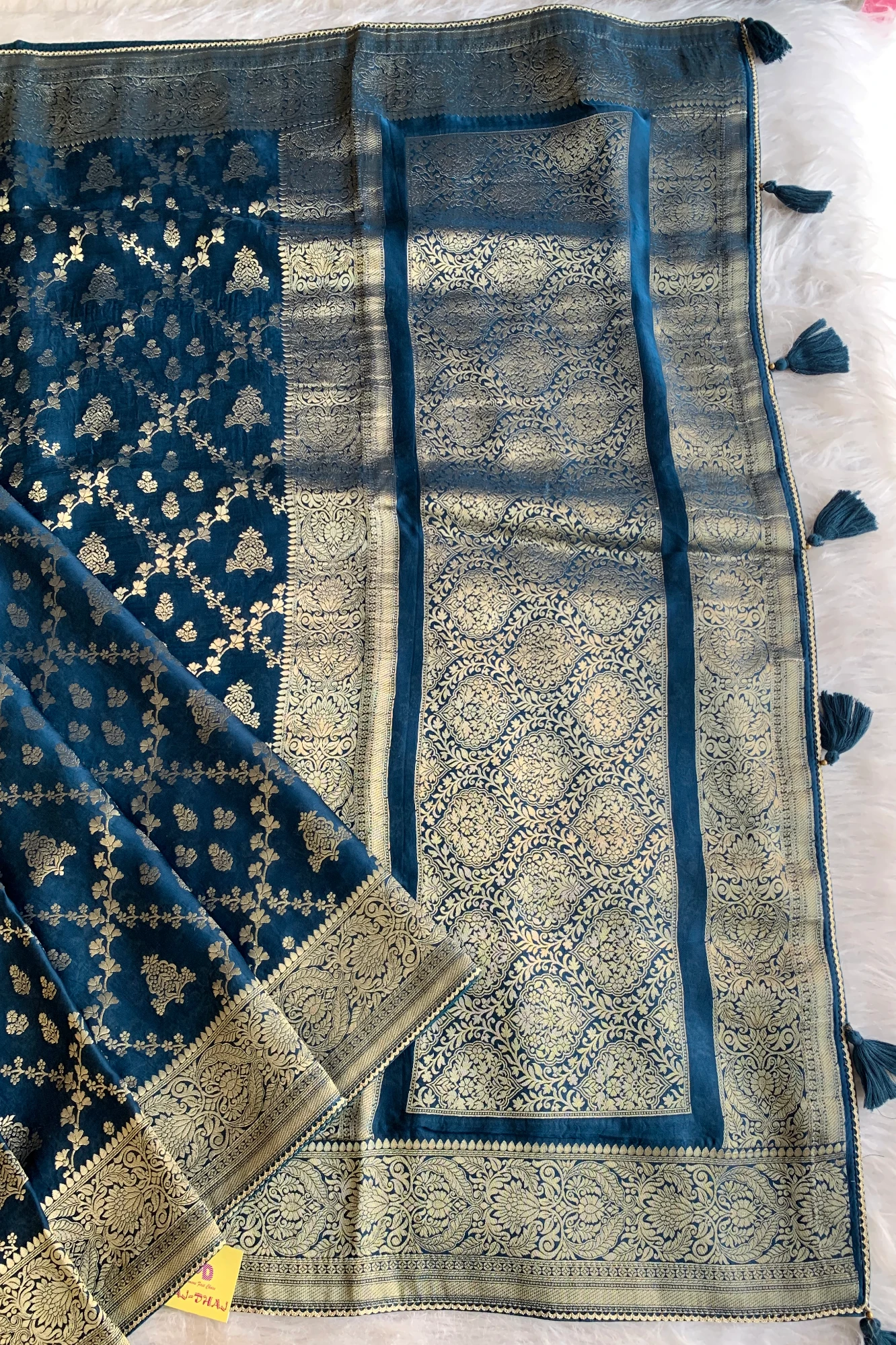 Peacock Blue Kanchi Banarasi Saree 5176 08