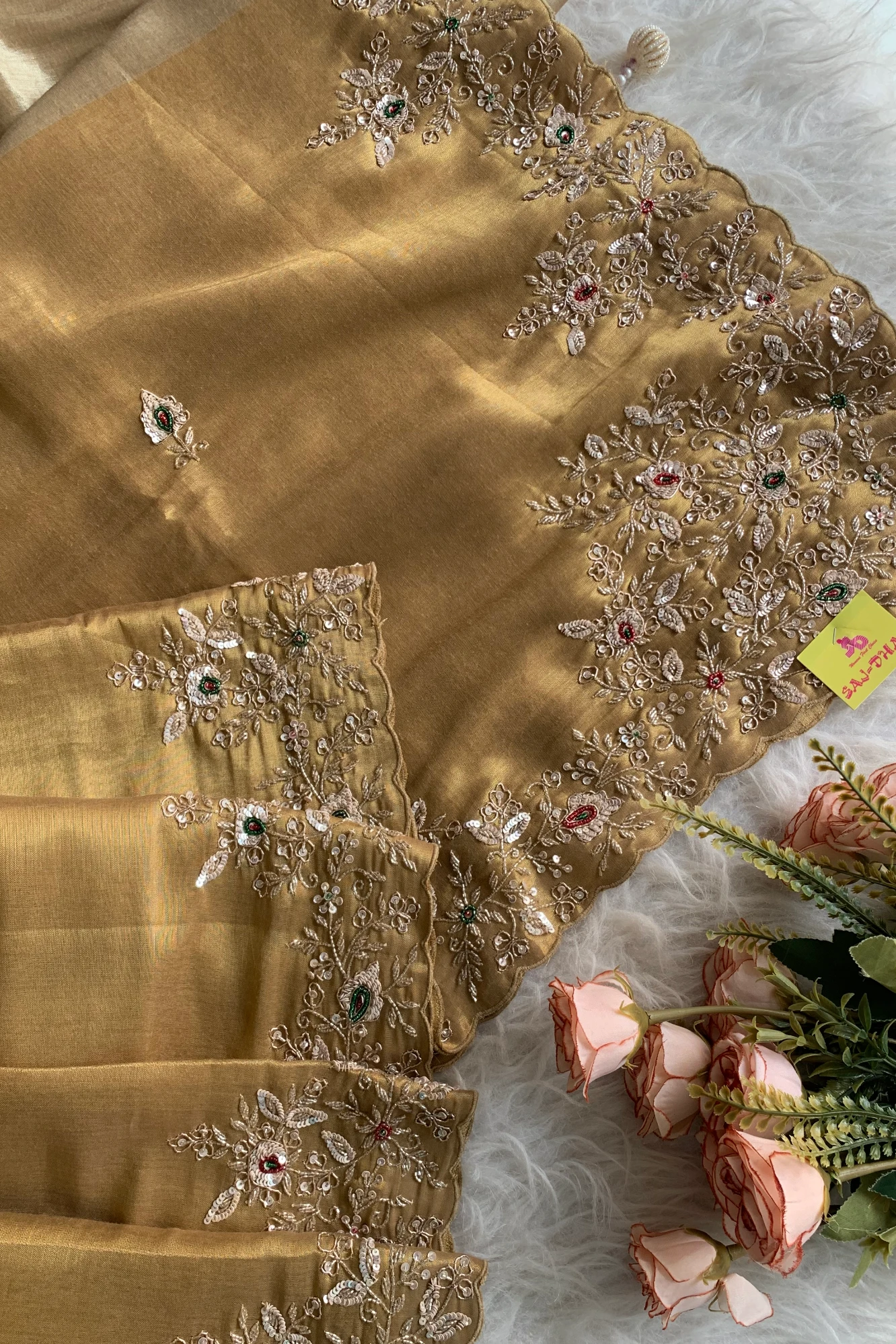 Gold Kanchipuram Silk Saree 5766 02