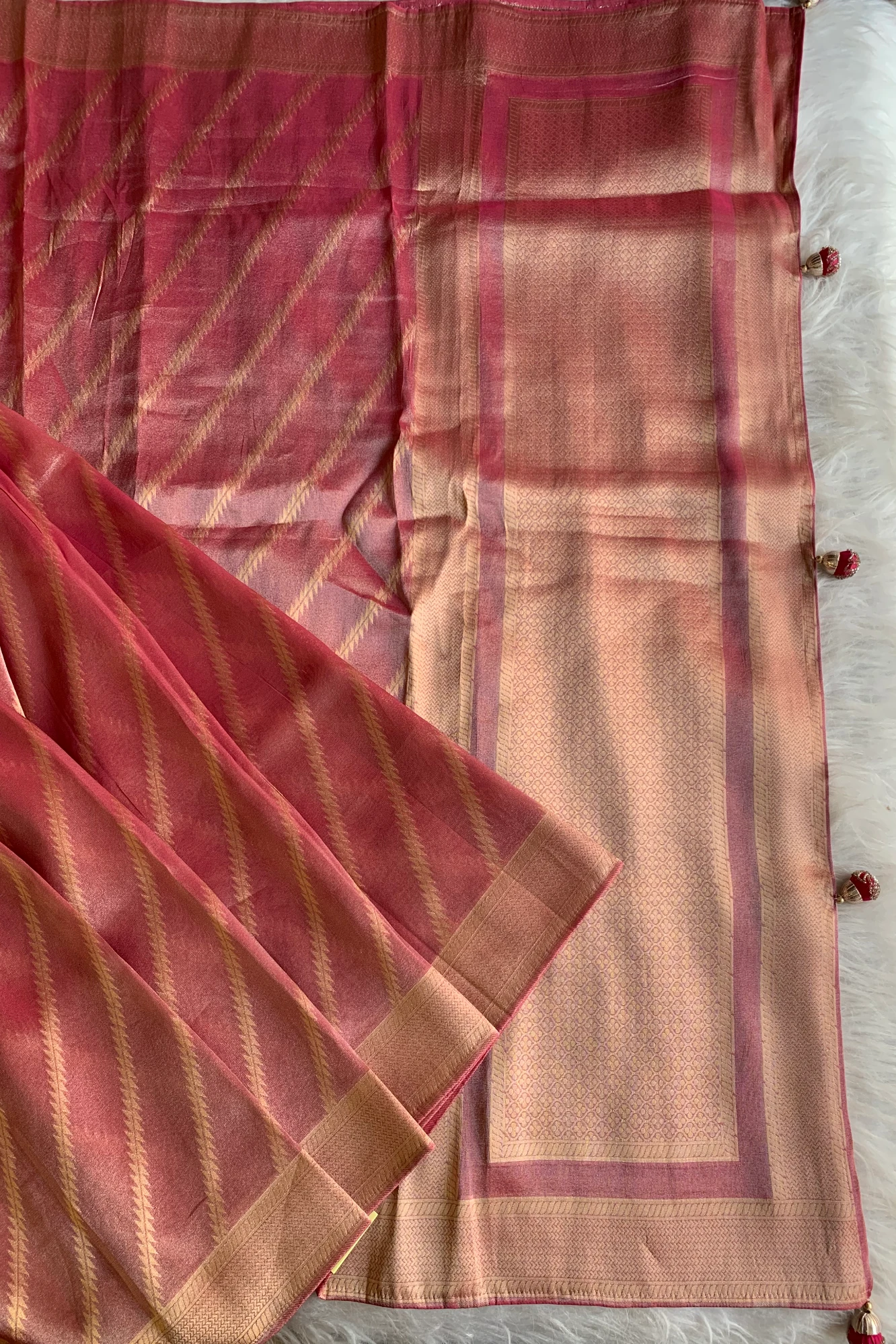 Pink Banarasi Designer Saree 5763 06