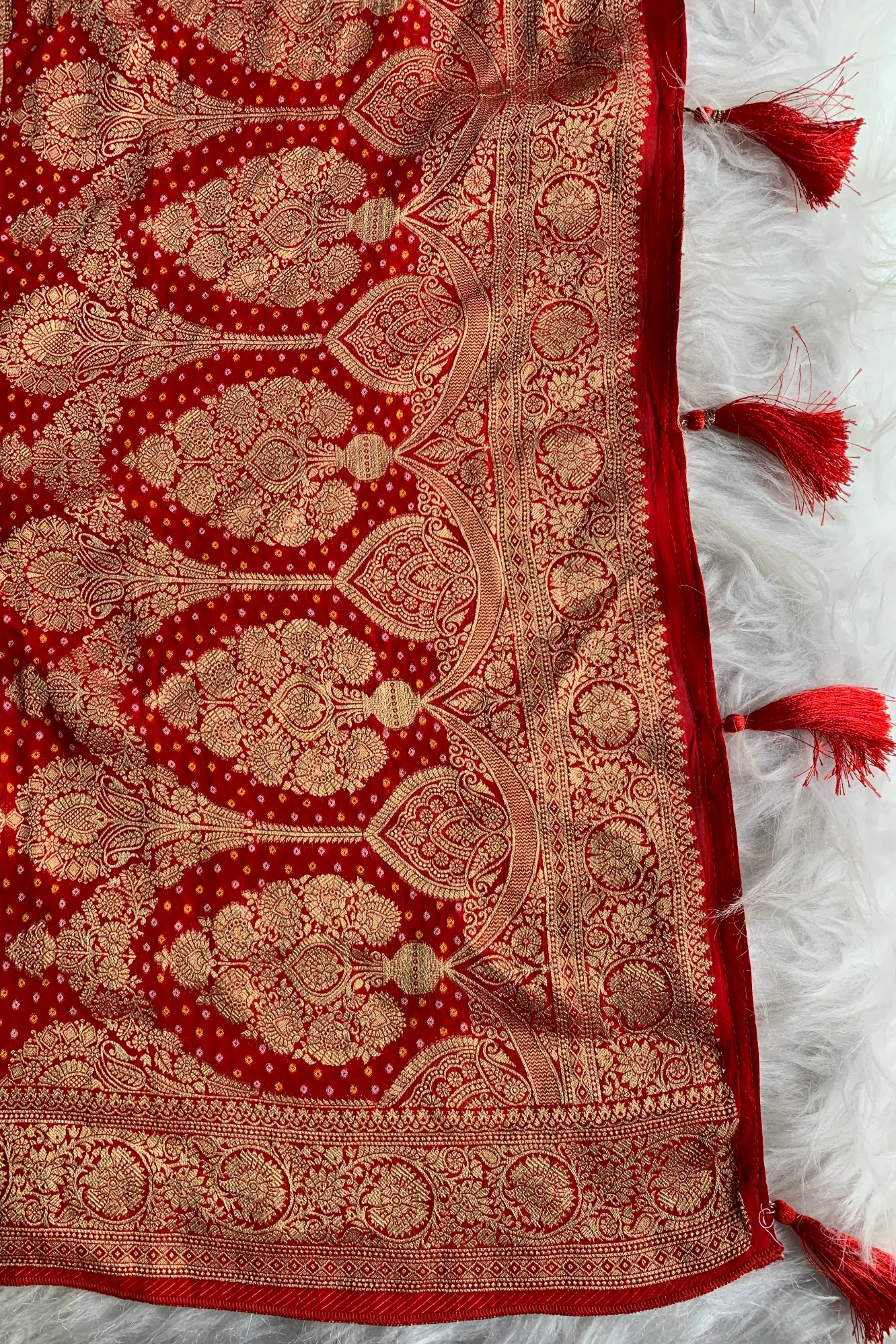 Red Khadi Banarasi Georgette Saree 5588 11