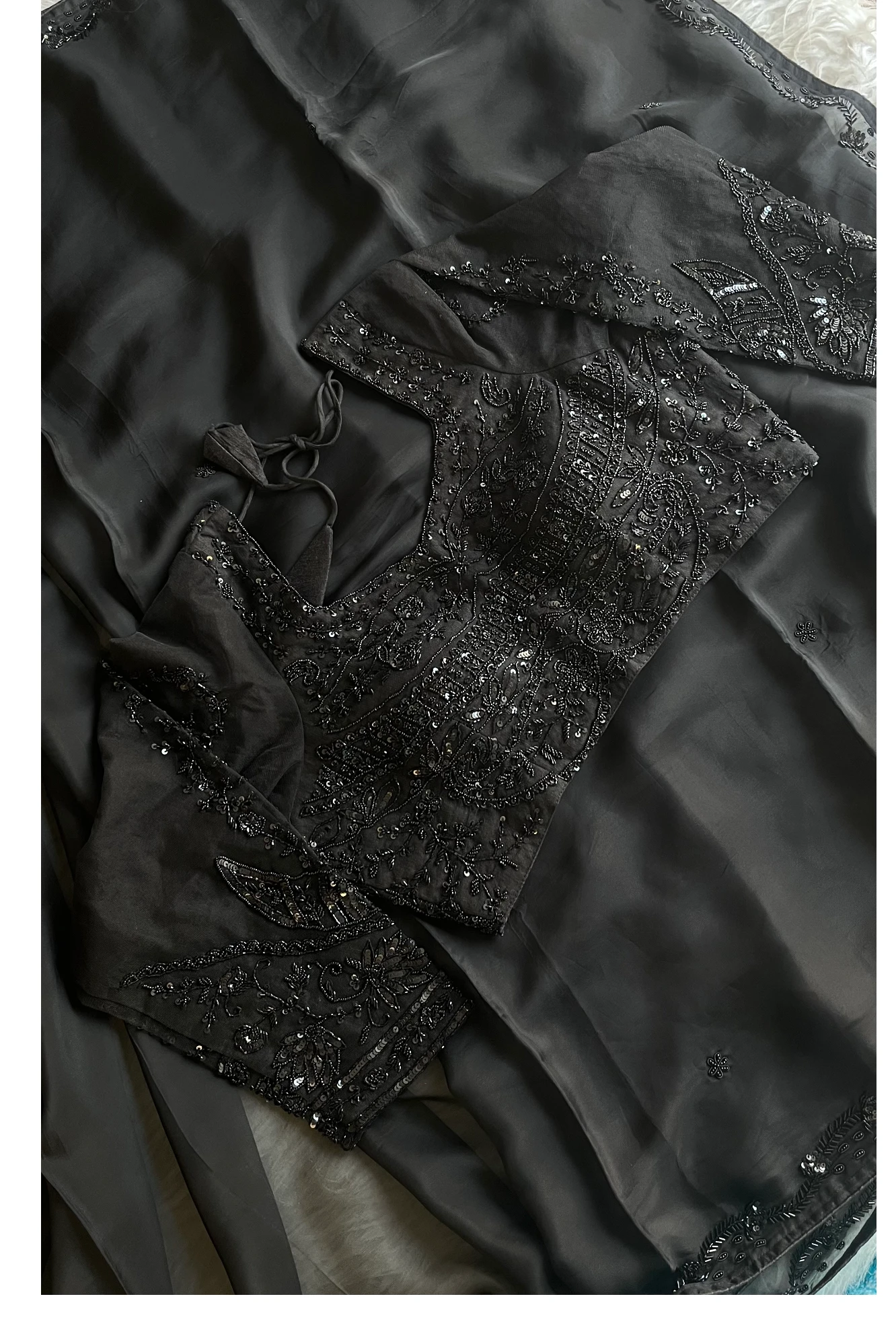 Black Soft Tissue Saree 4944 01